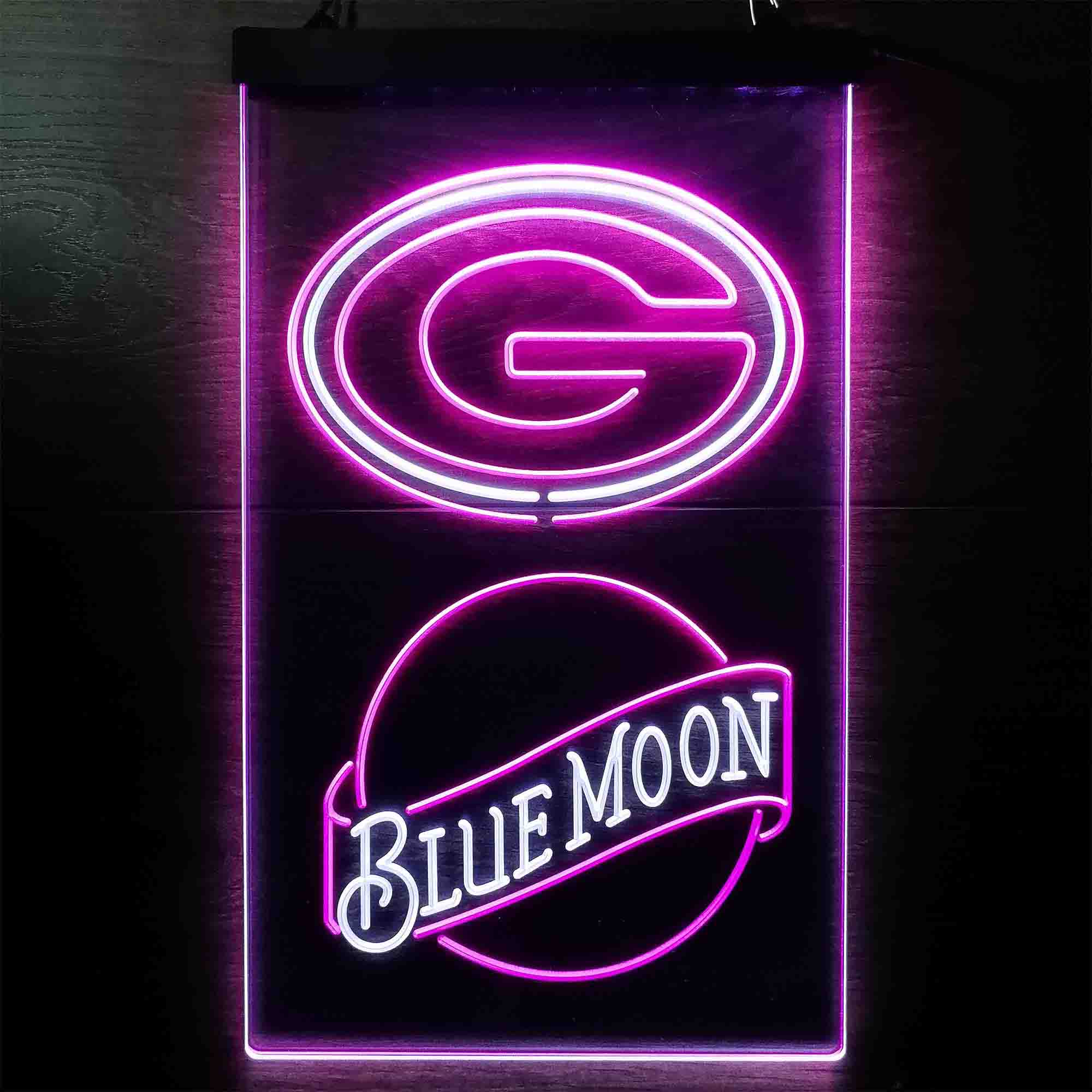 Blue Moon Bar Green Bay Packers Est. 1919 Neon-Like LED Sign - ProLedSign