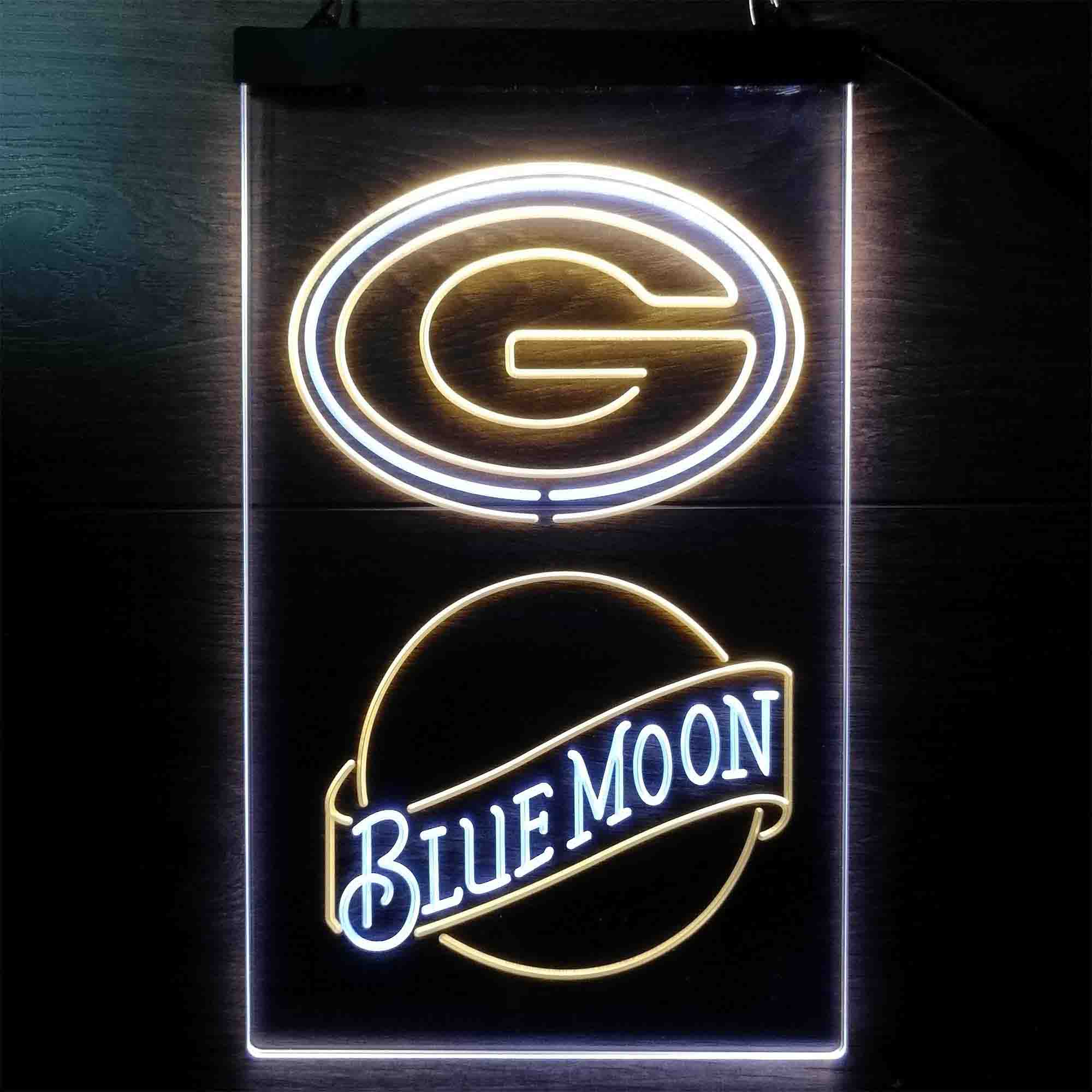 Blue Moon Bar Green Bay Packers Est. 1919 Neon-Like LED Sign - ProLedSign