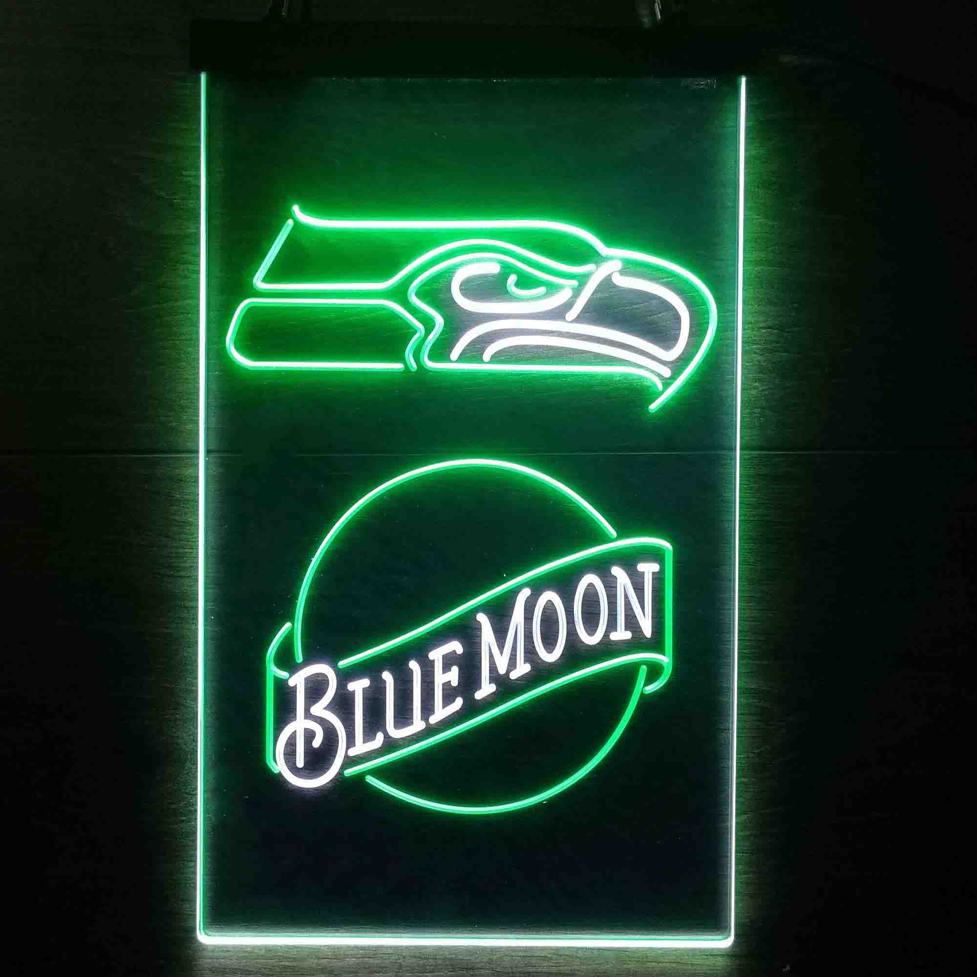 Blue Moon Bar Seattle Seahawks Est. 1976 Neon-Like LED Light Sign - led lab cave