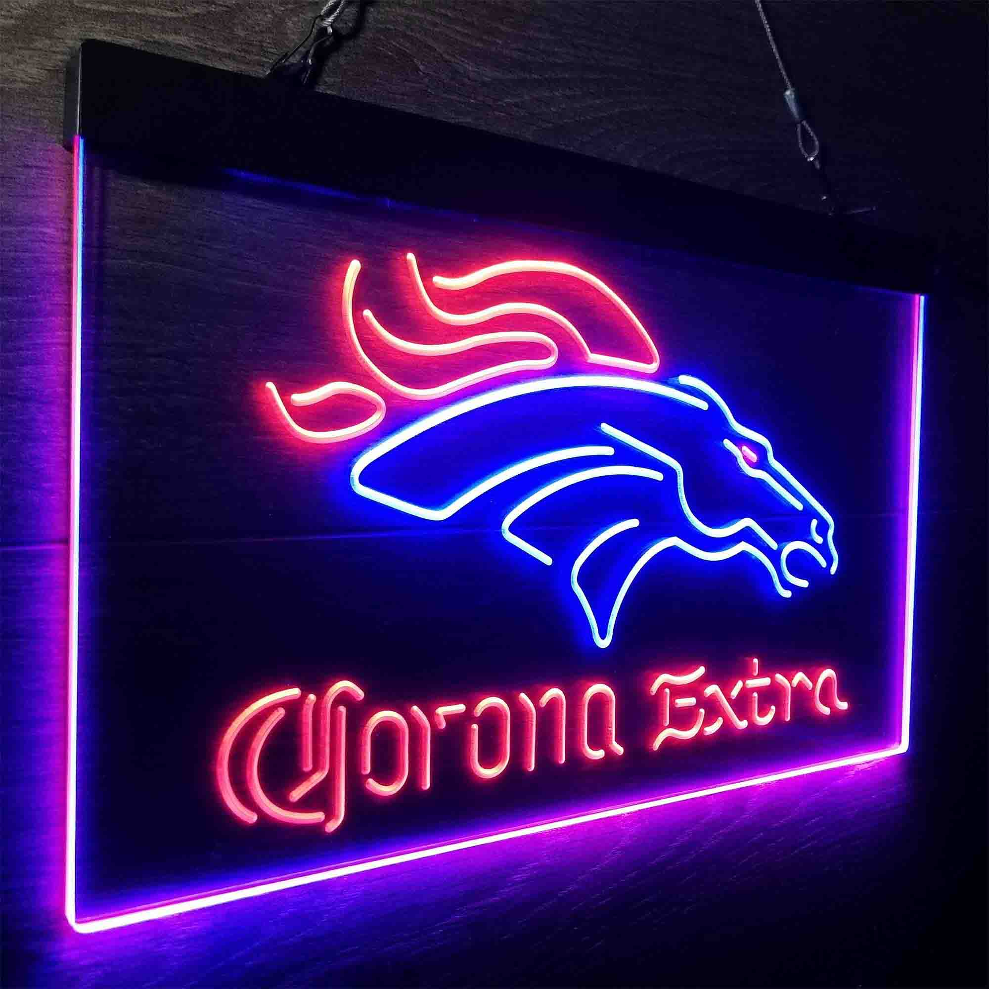 Denver Broncos Corona Extra Neon-Like LED Sign - ProLedSign