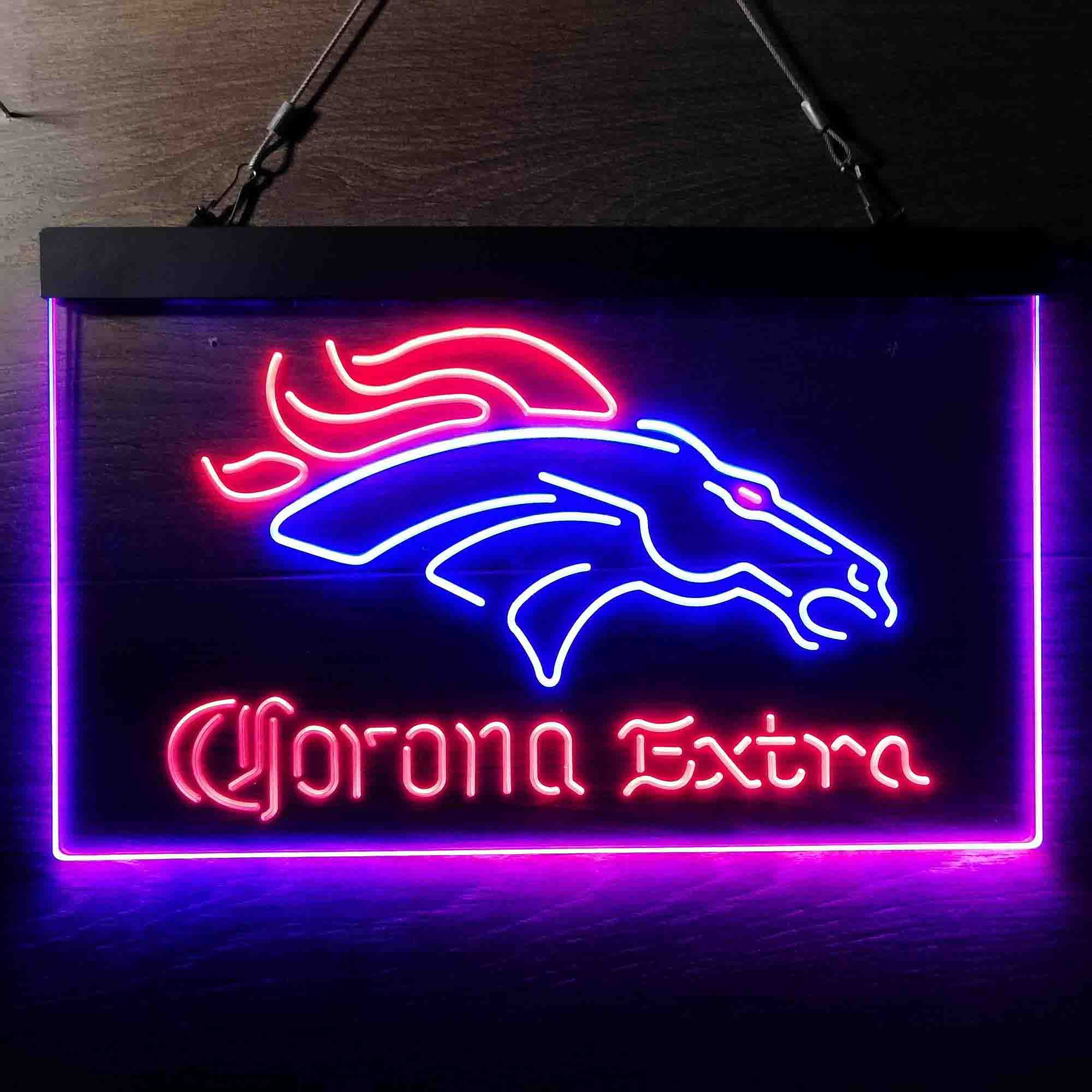 Denver Broncos Corona Extra Neon-Like LED Sign - ProLedSign