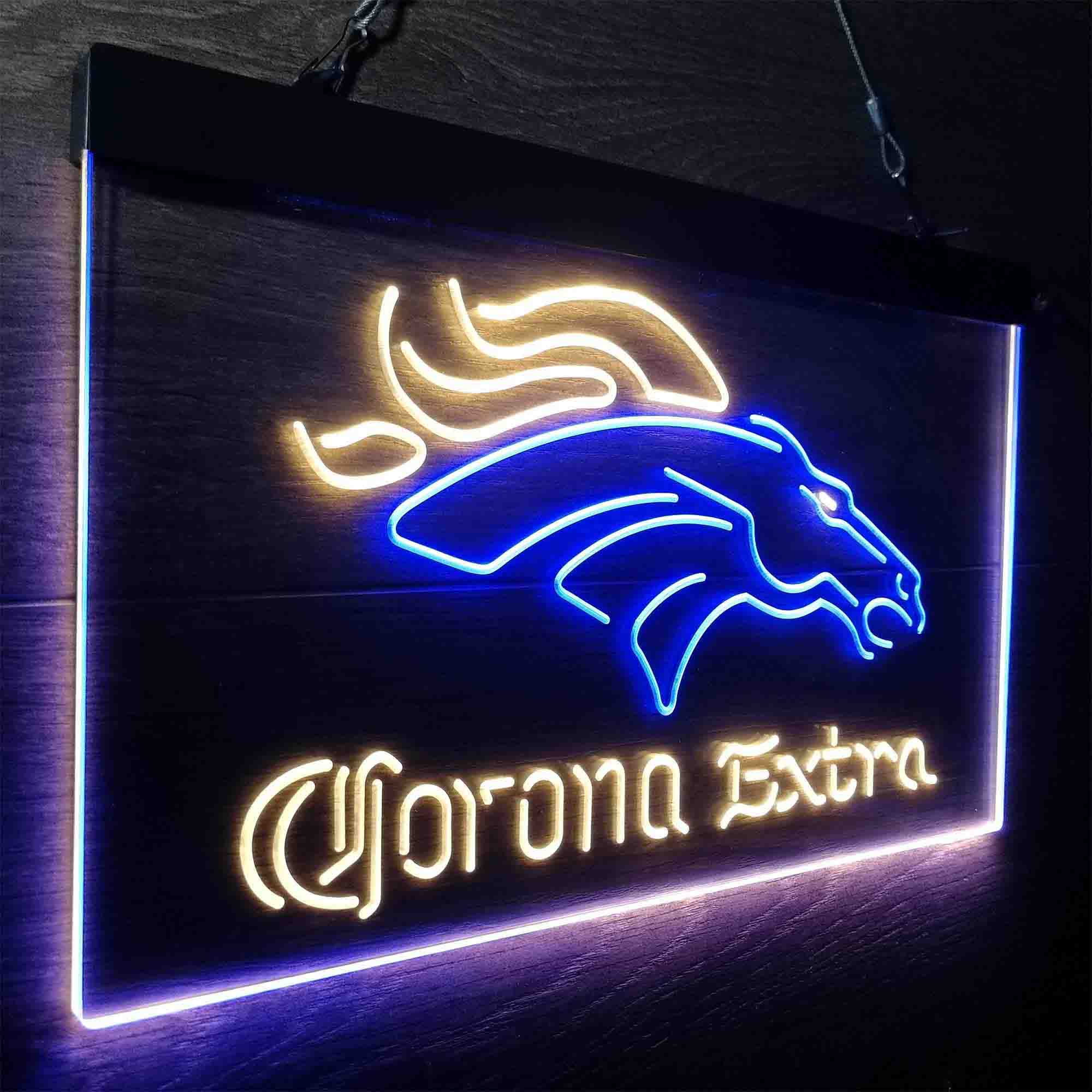 Denver Broncos Corona Extra Neon-Like LED Sign - ProLedSign