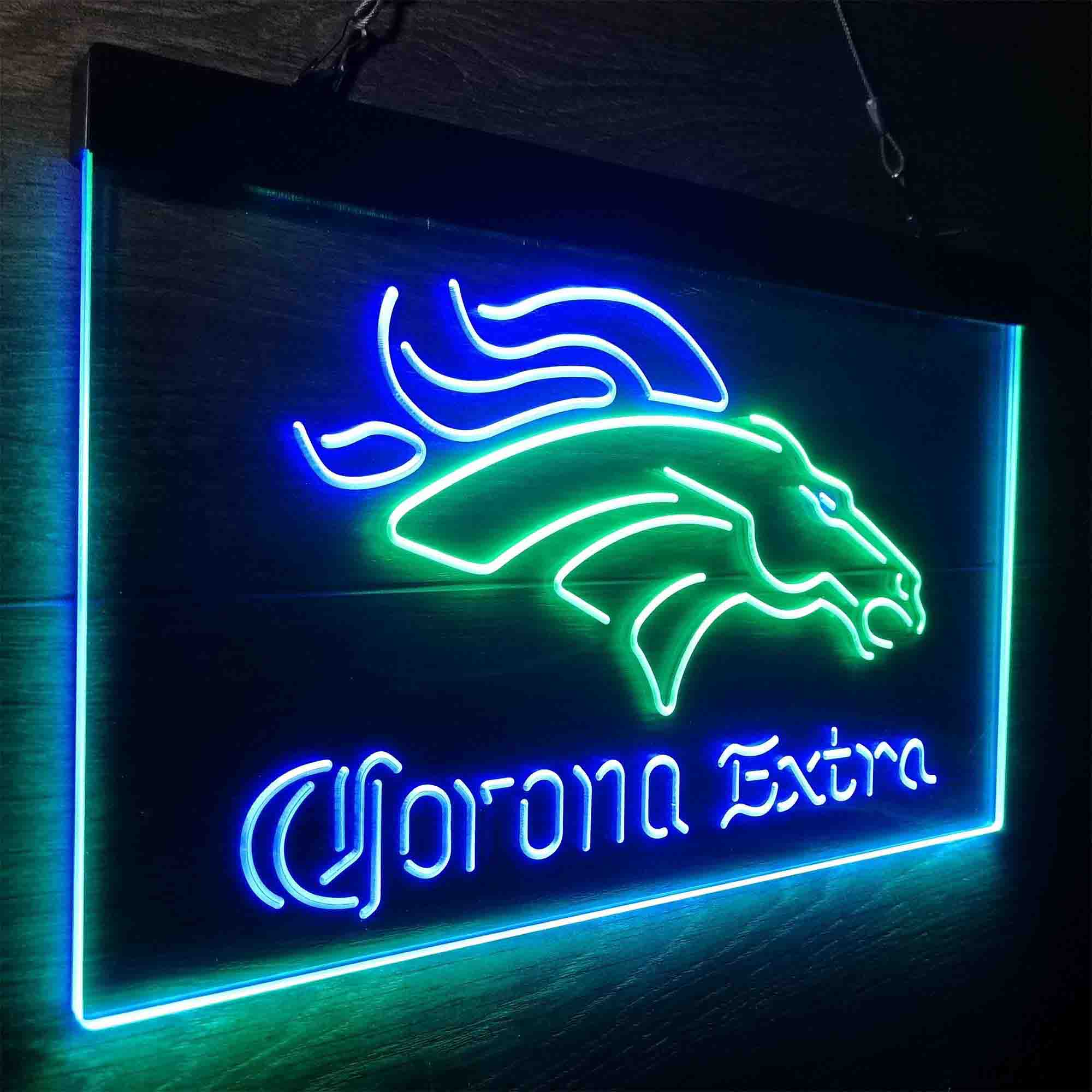 Denver Broncos Corona Extra Neon-Like LED Sign - ProLedSign