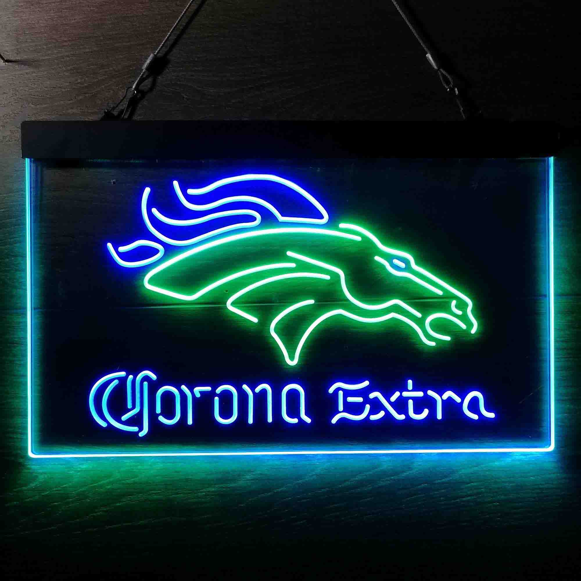 Denver Broncos Corona Extra Neon-Like LED Sign - ProLedSign