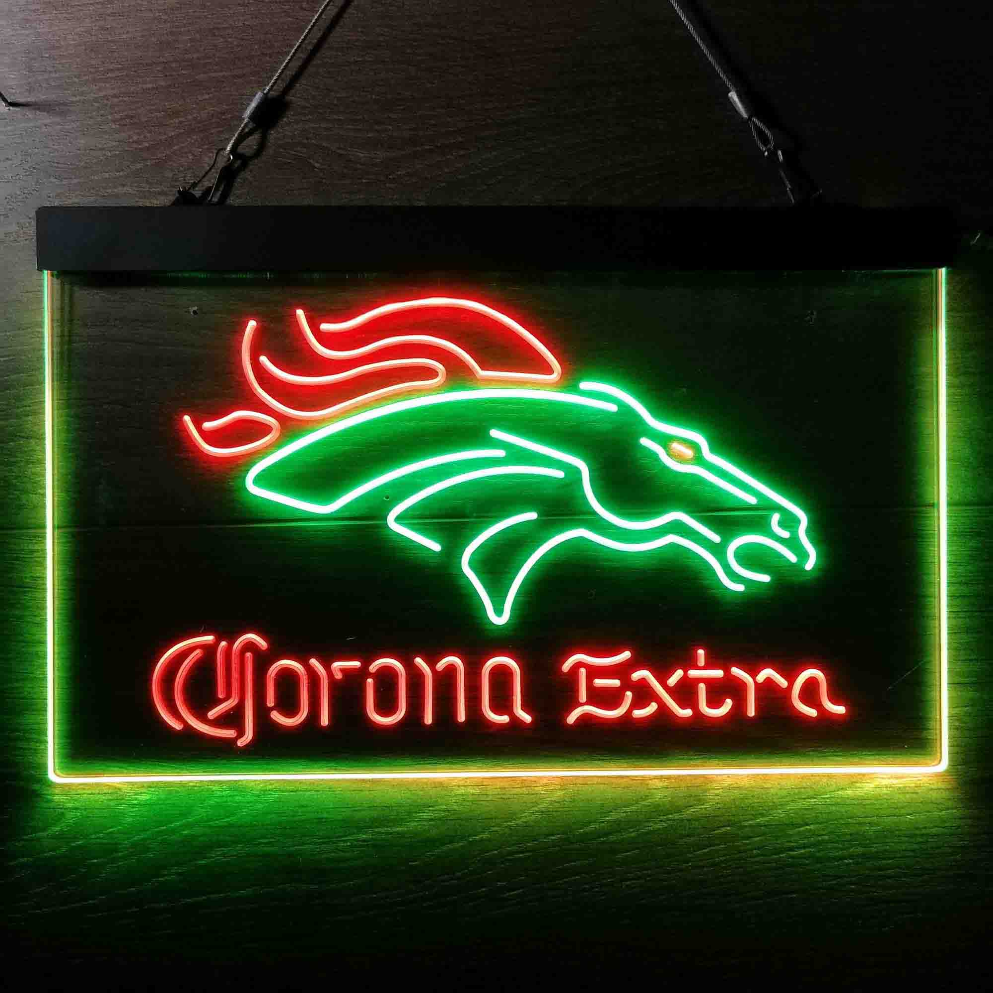 Denver Broncos Corona Extra Neon-Like LED Sign - ProLedSign