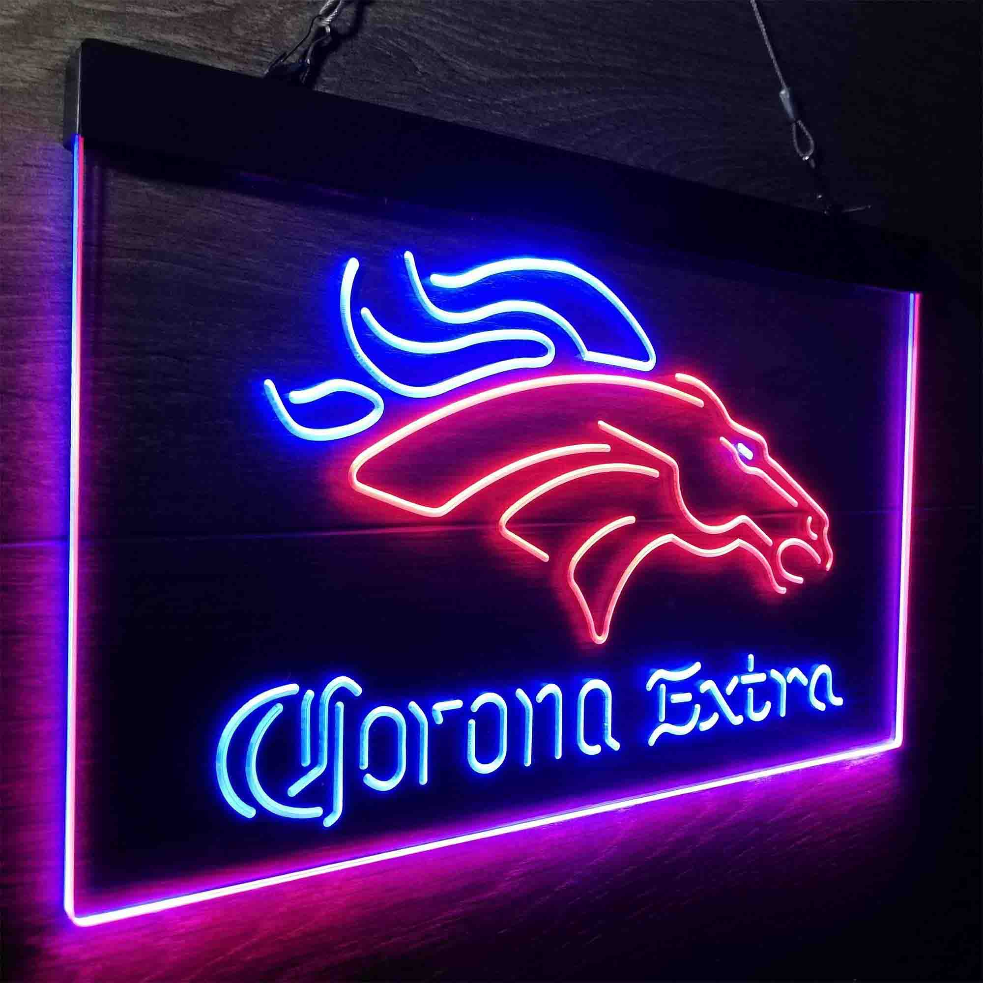 Denver Broncos Corona Extra Neon-Like LED Sign - ProLedSign