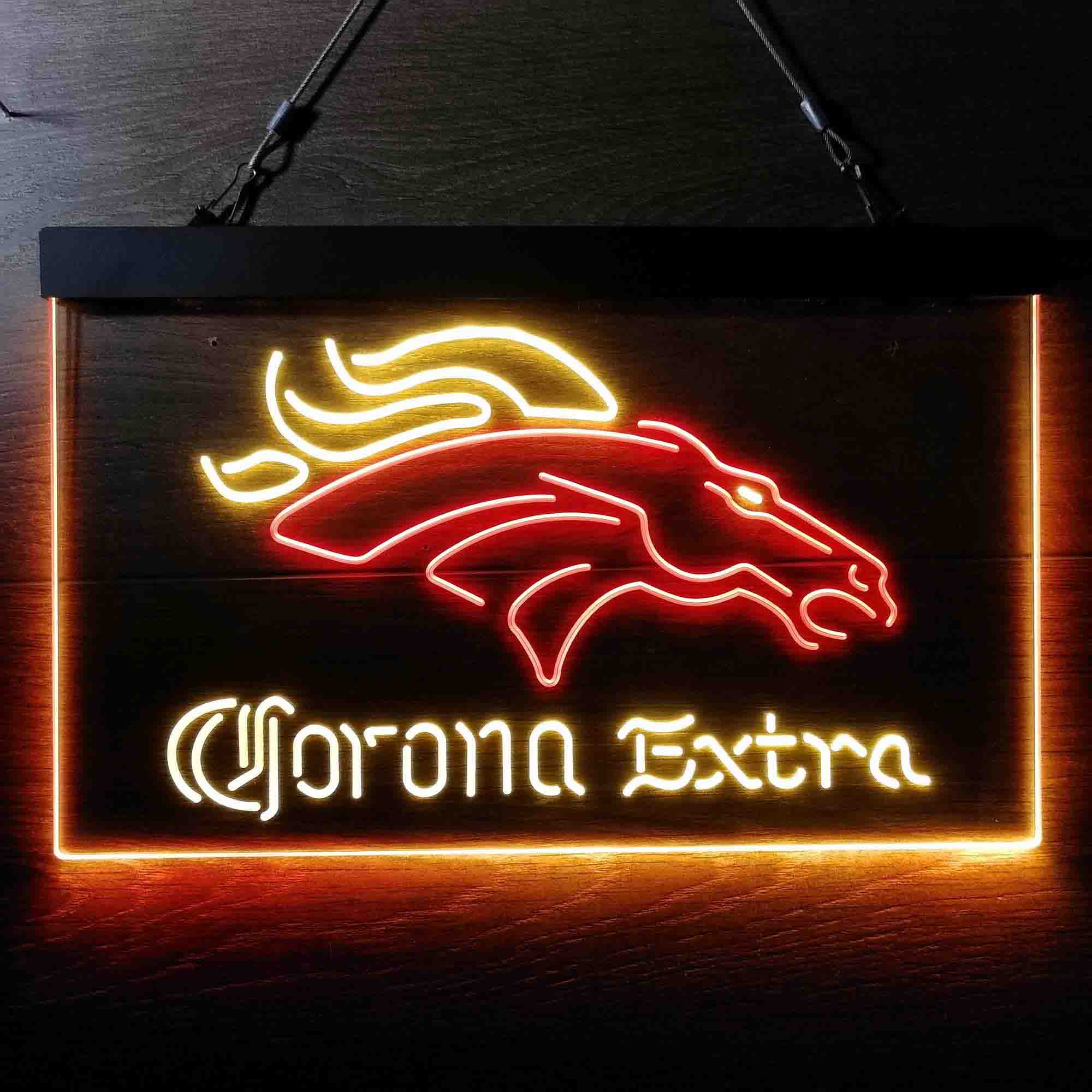 Denver Broncos Corona Extra Neon-Like LED Sign - ProLedSign