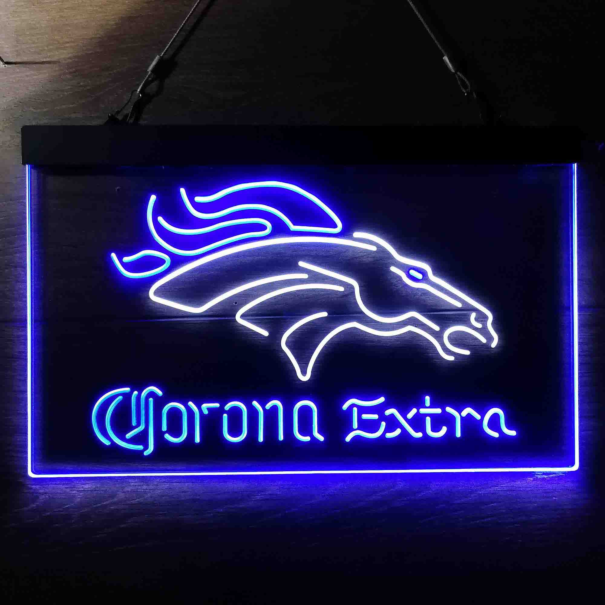 Denver Broncos Corona Extra Neon-Like LED Sign - ProLedSign