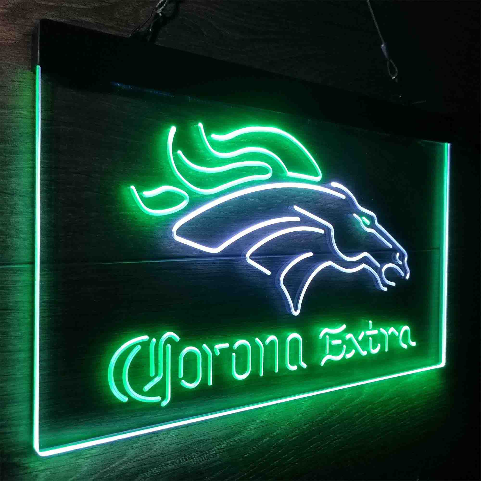 Denver Broncos Corona Extra Neon-Like LED Sign - ProLedSign