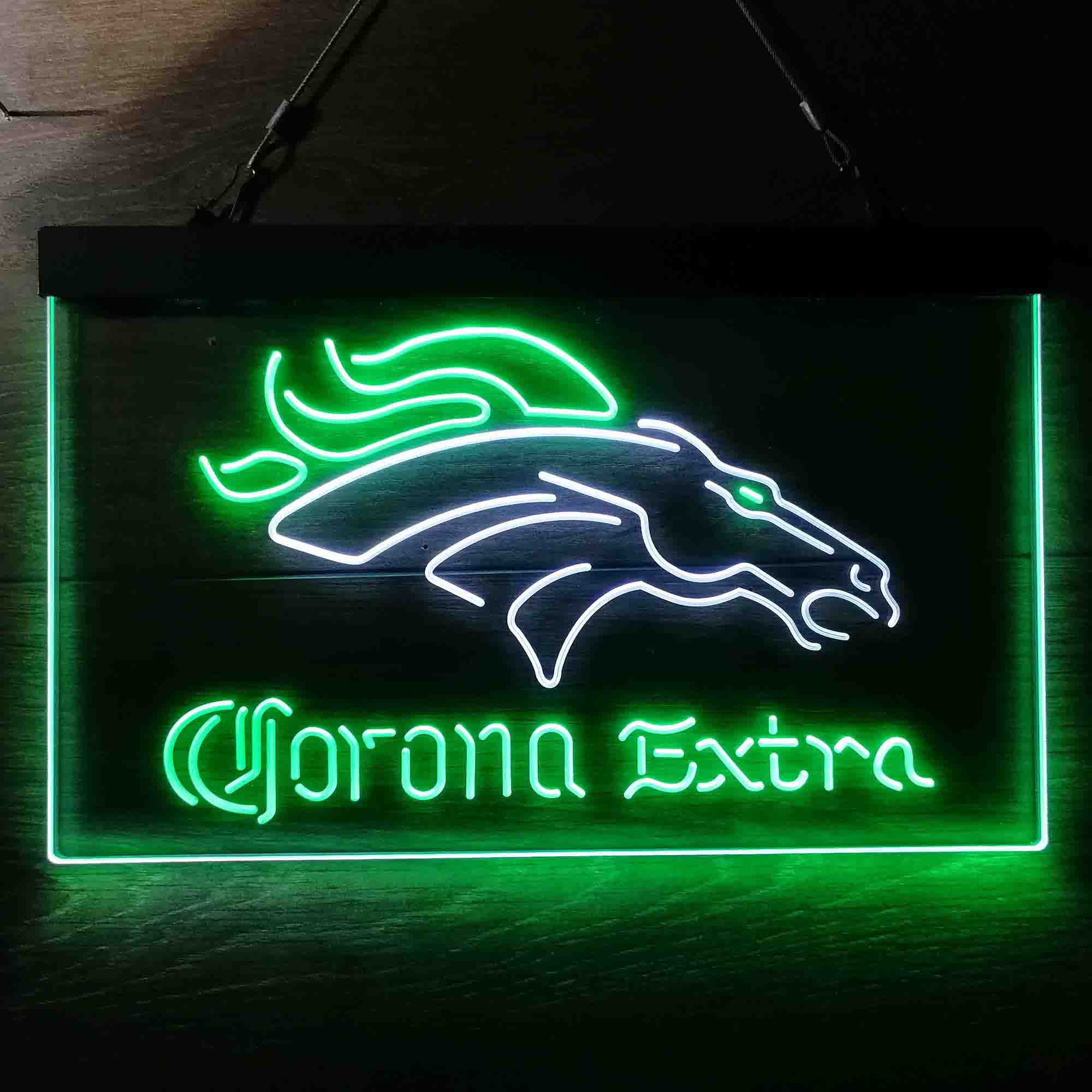 Denver Broncos Corona Extra Neon-Like LED Sign - ProLedSign