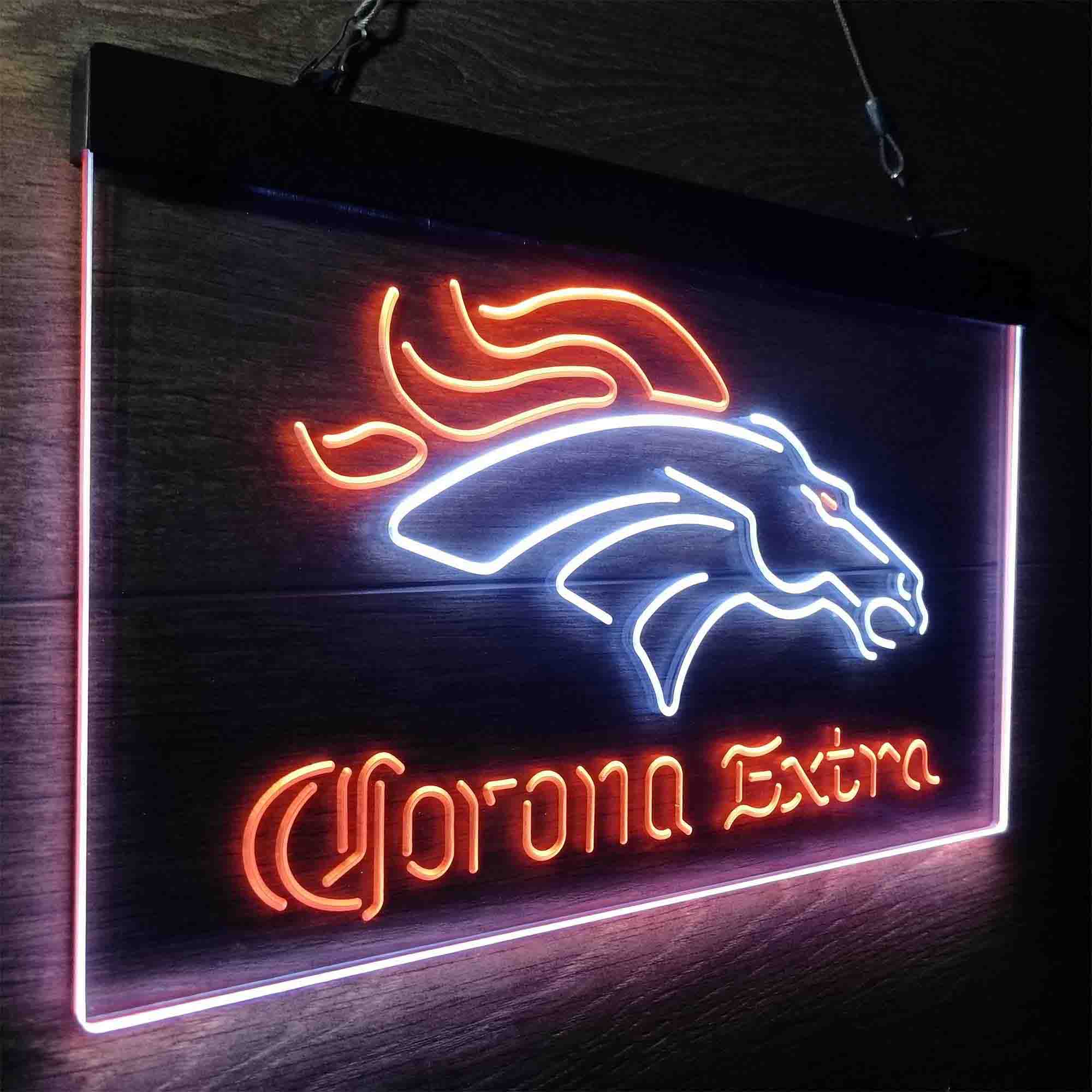 Denver Broncos Corona Extra Neon-Like LED Sign - ProLedSign