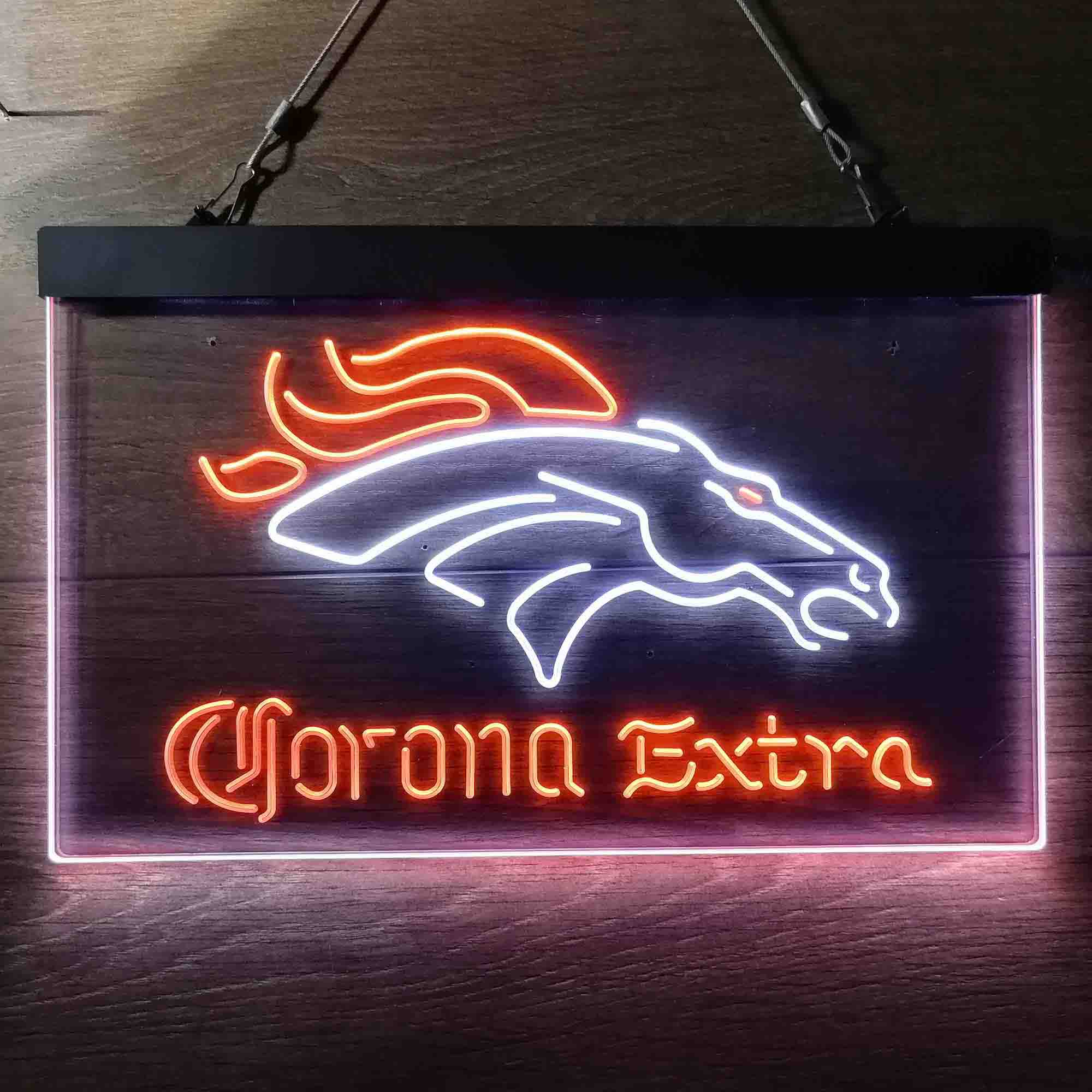 Denver Broncos Corona Extra Neon-Like LED Sign - ProLedSign