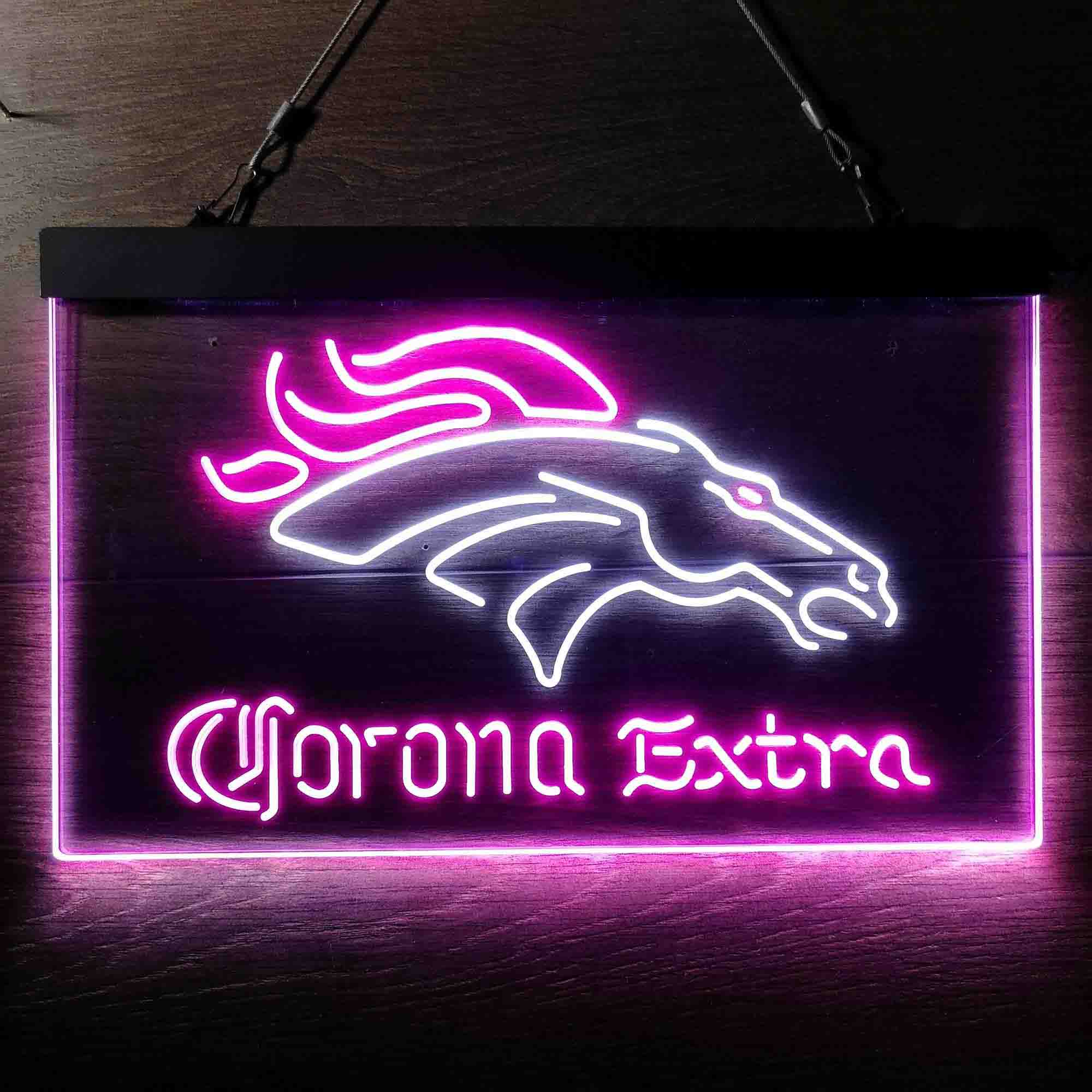 Denver Broncos Corona Extra Neon-Like LED Sign - ProLedSign