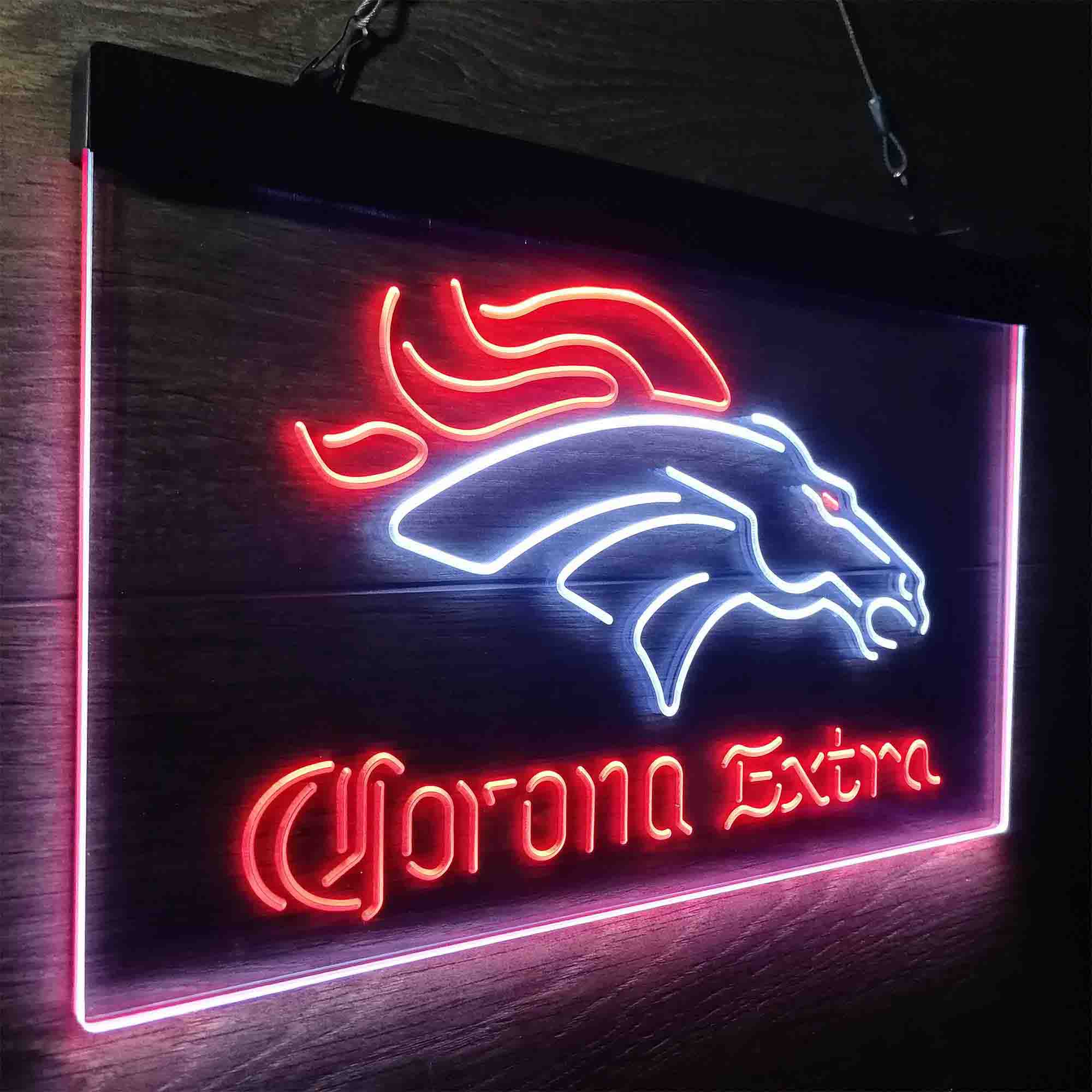 Denver Broncos Corona Extra Neon-Like LED Sign - ProLedSign