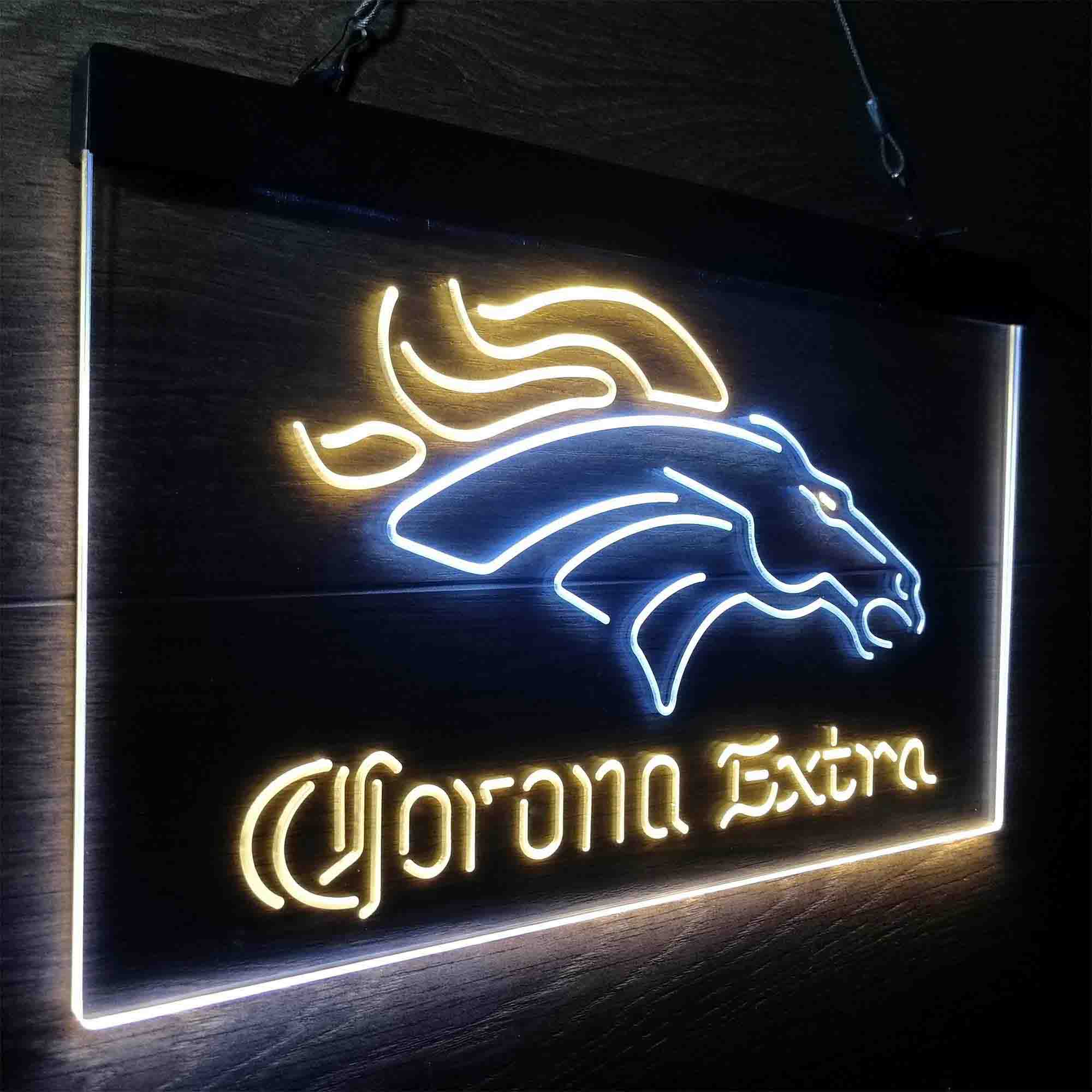 Denver Broncos Corona Extra Neon-Like LED Sign - ProLedSign