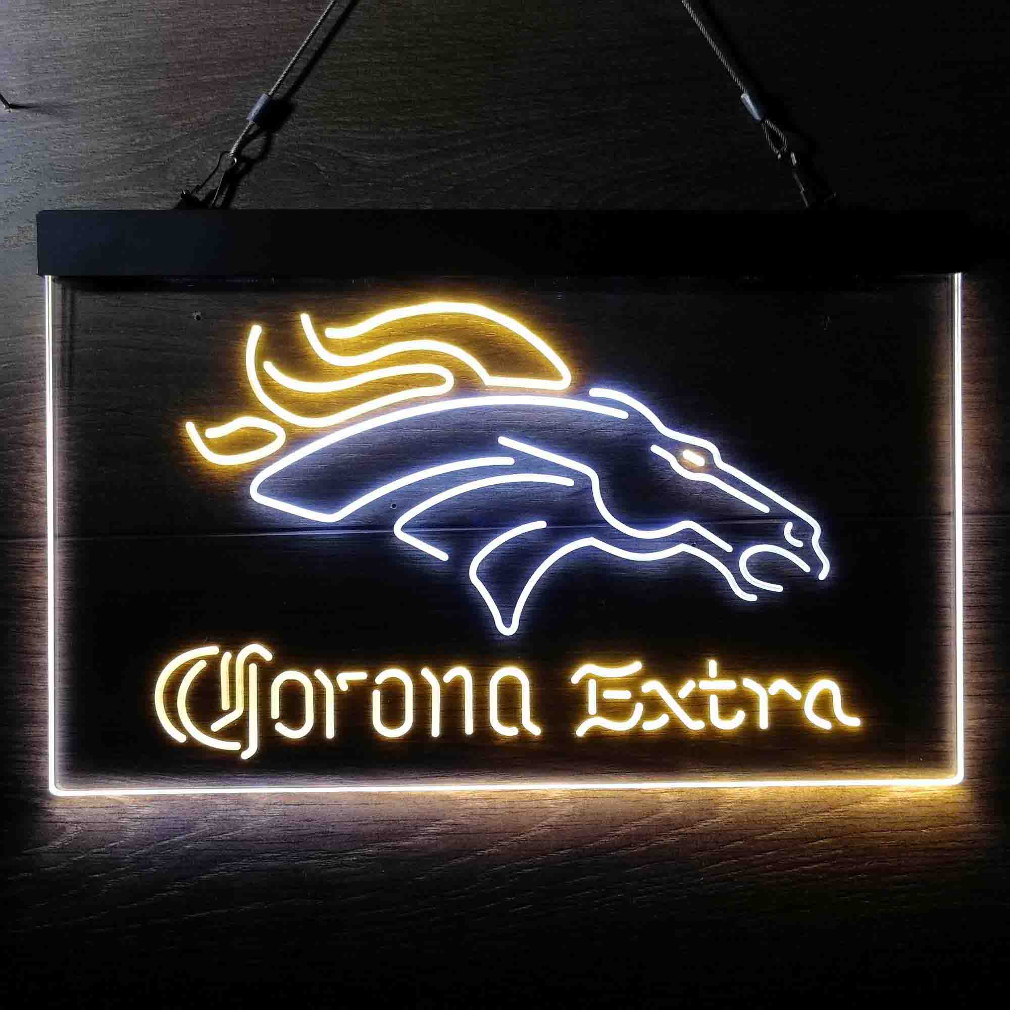 Denver Broncos Corona Extra Neon-Like LED Sign - ProLedSign