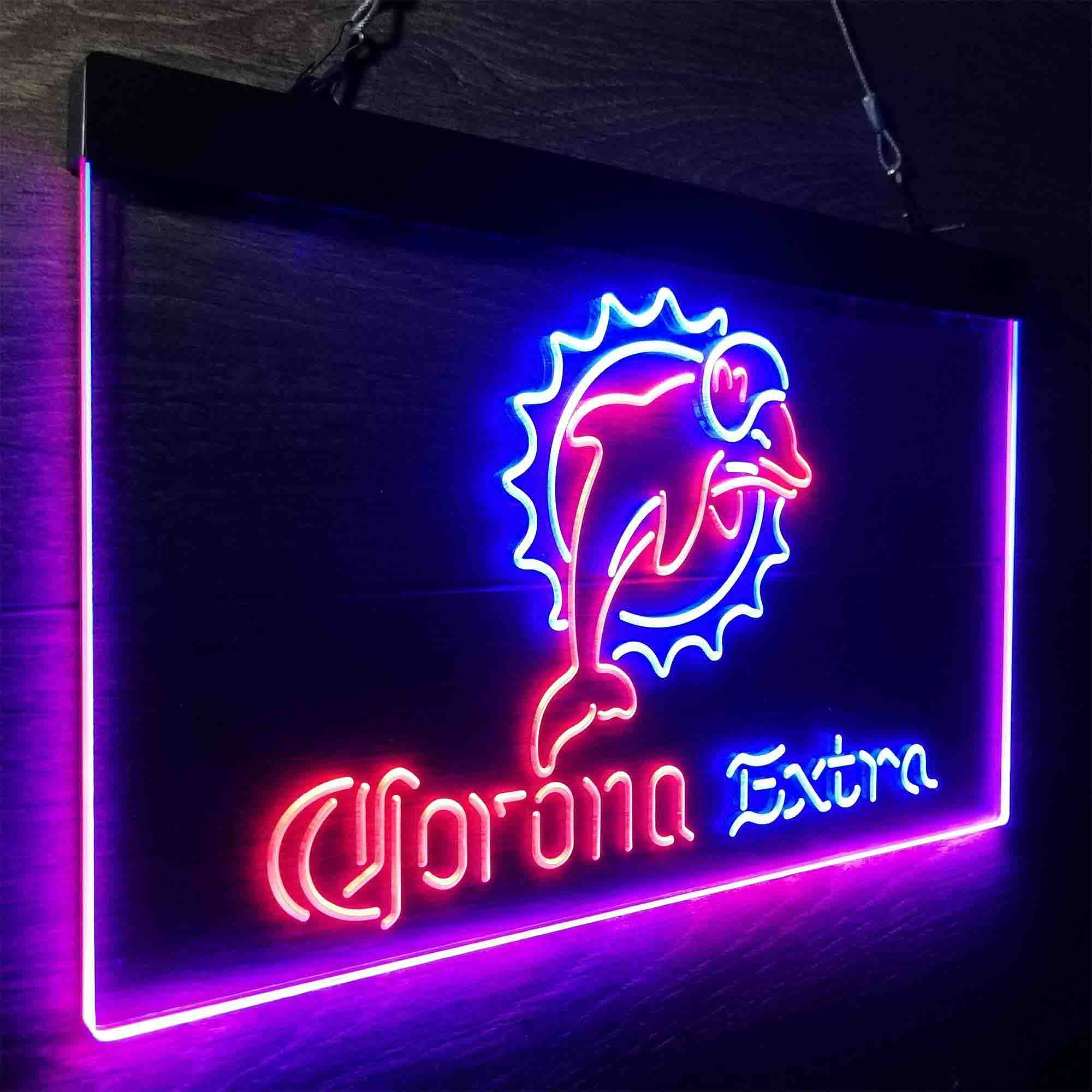 Miami Dolphins Corona Extra Bar Neon-Like LED Sign - ProLedSign