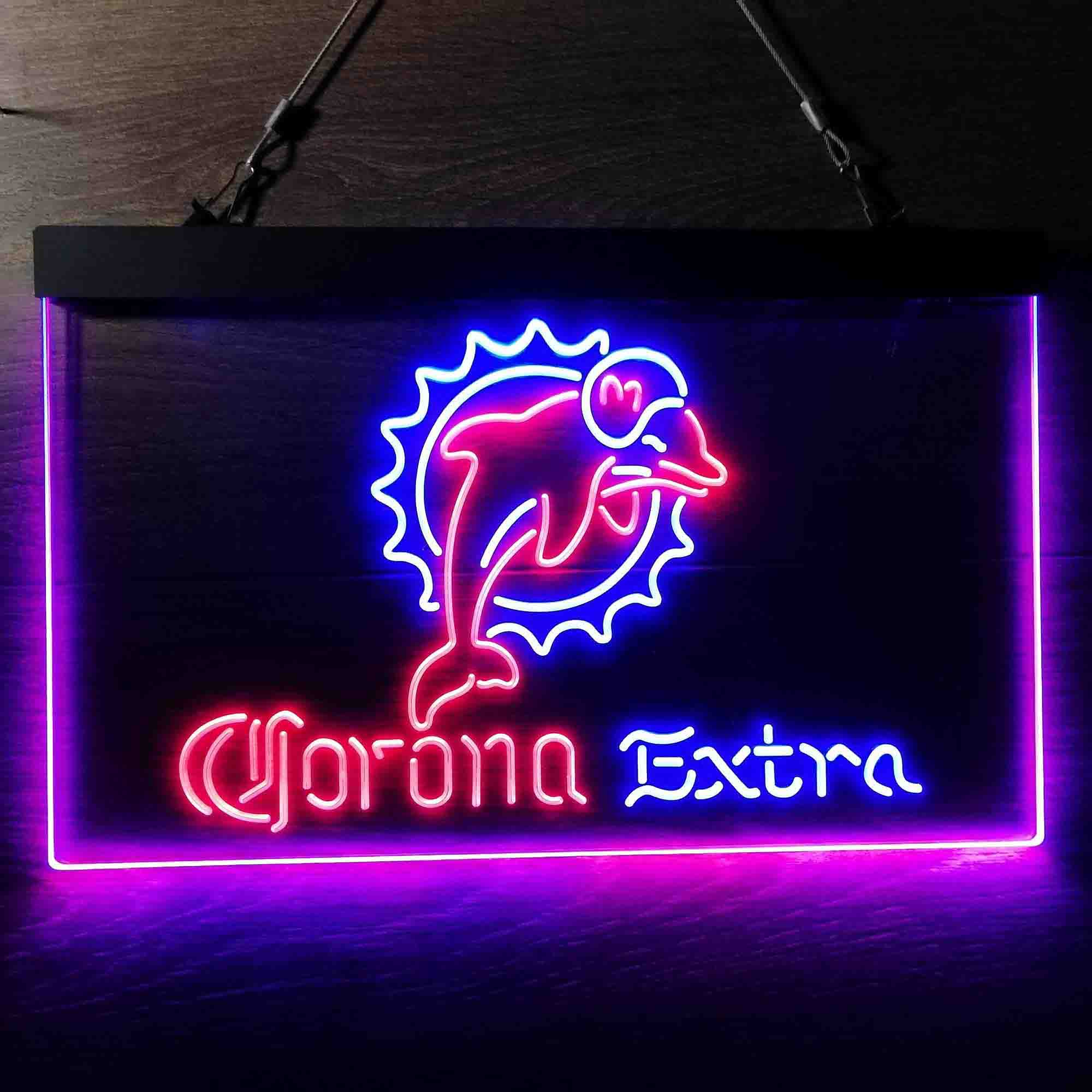 Miami Dolphins Corona Extra Bar Neon-Like LED Sign - ProLedSign