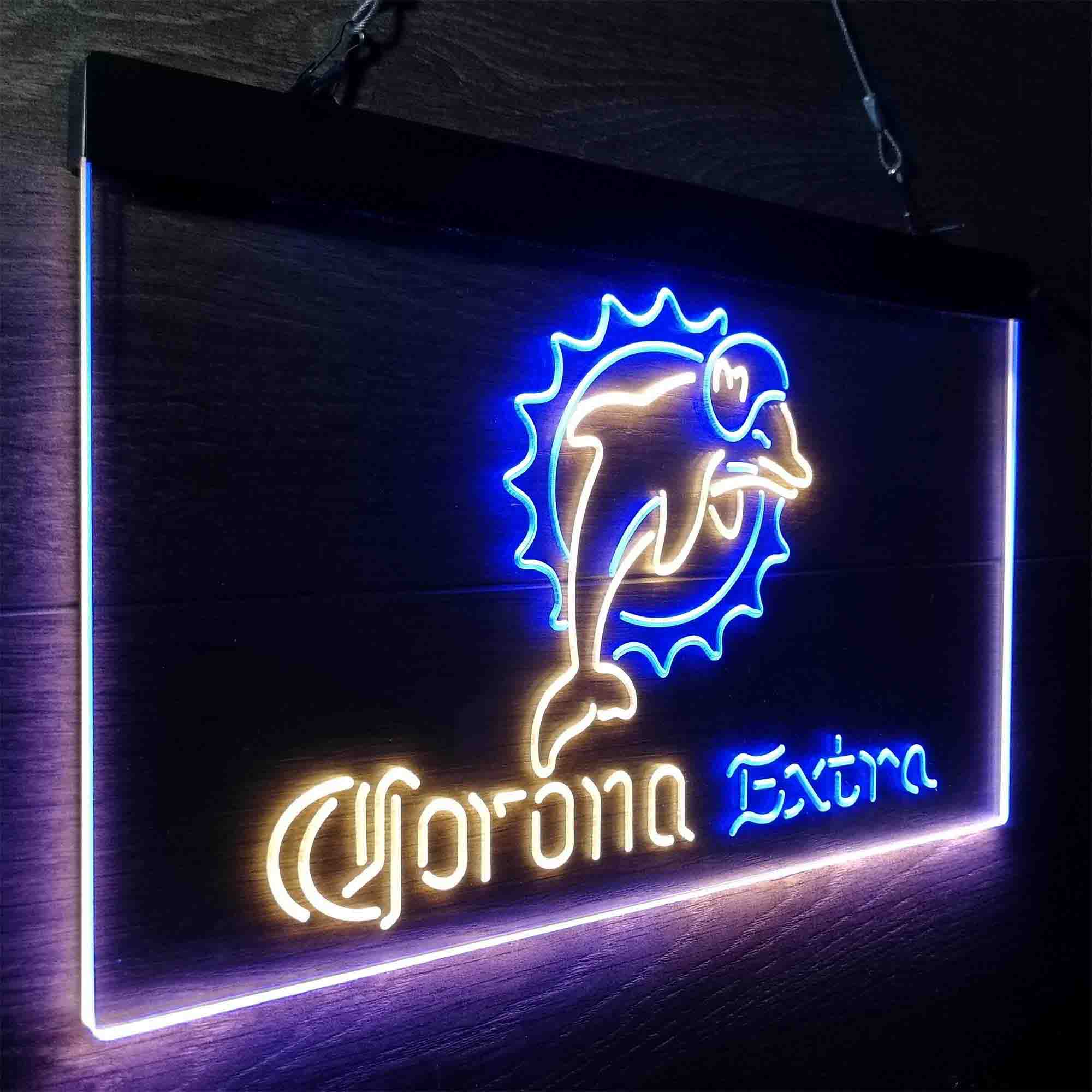 Miami Dolphins Corona Extra Bar Neon-Like LED Sign - ProLedSign