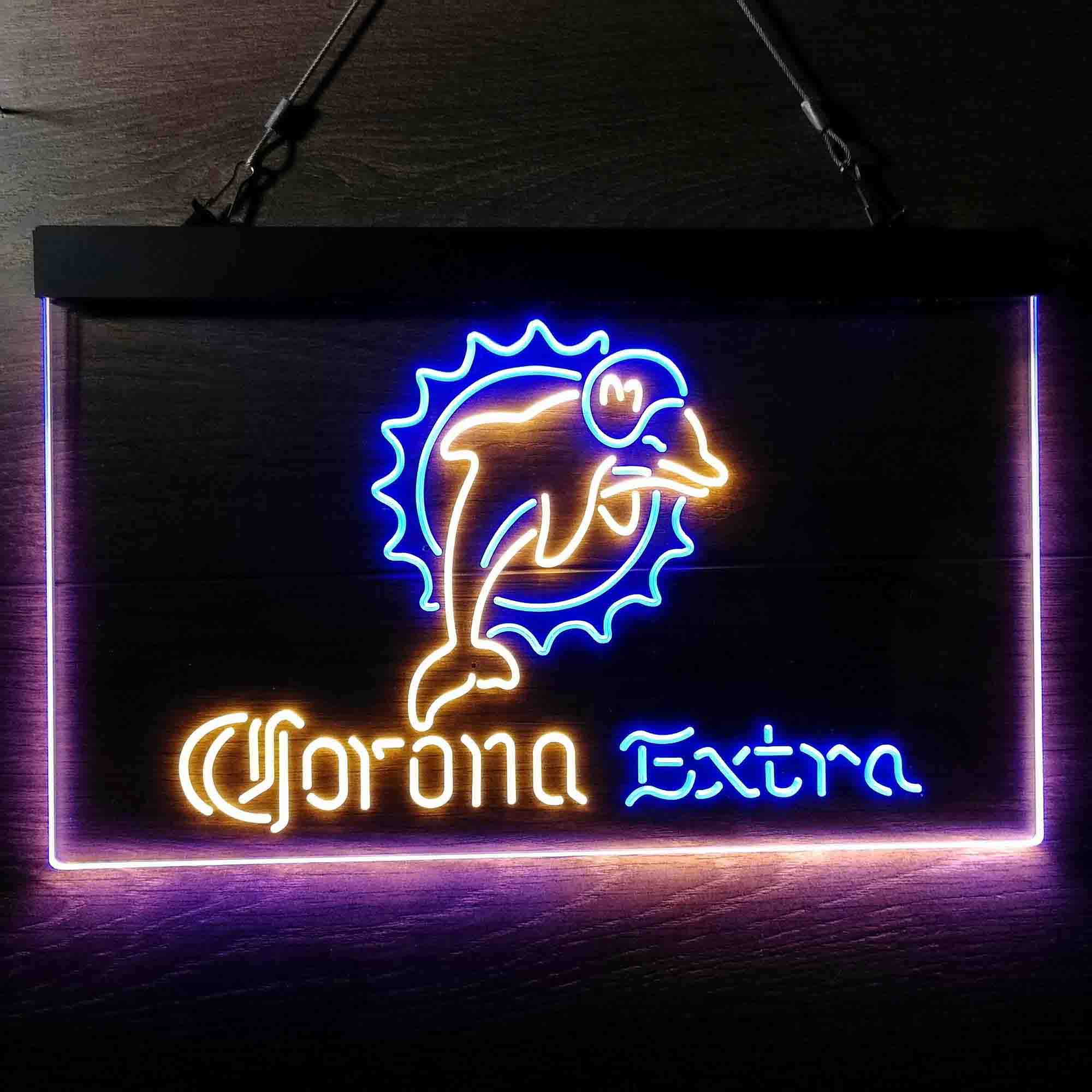 Miami Dolphins Corona Extra Bar Neon-Like LED Sign - ProLedSign