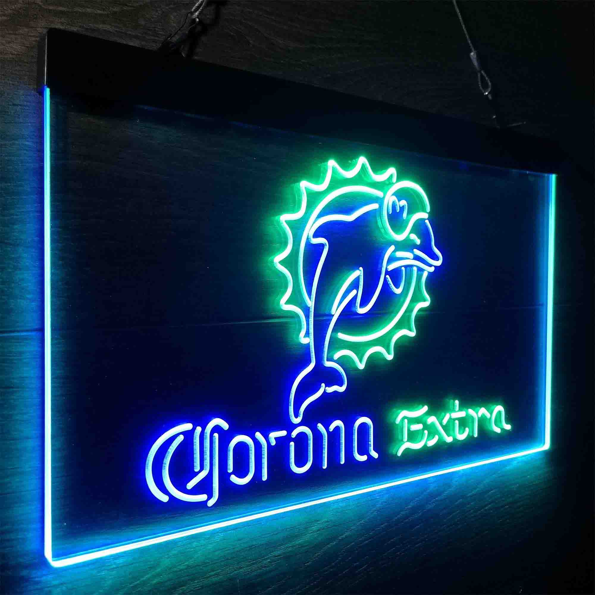 Miami Dolphins Corona Extra Bar Neon-Like LED Sign - ProLedSign