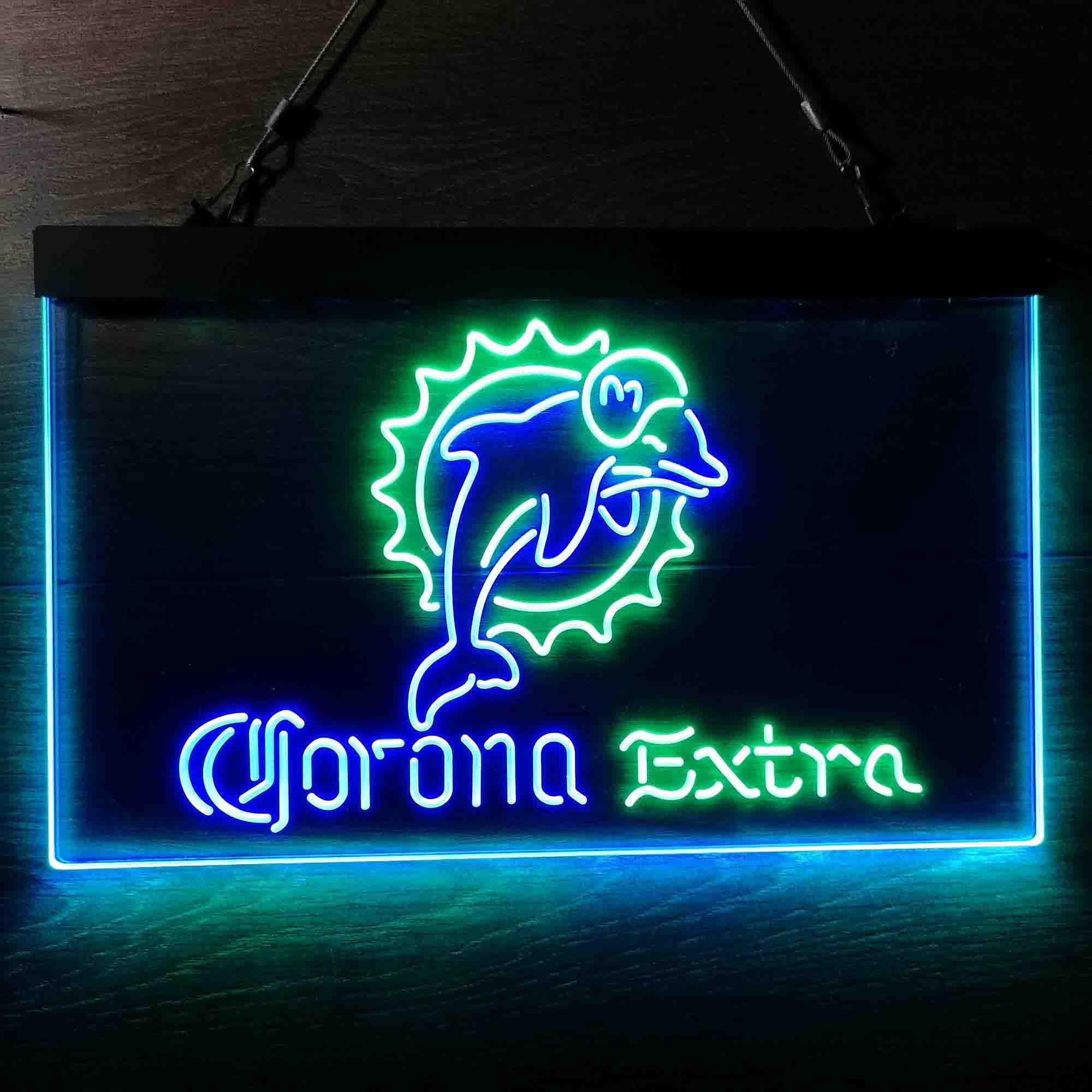 Miami Dolphins Corona Extra Bar Neon-Like LED Sign - ProLedSign