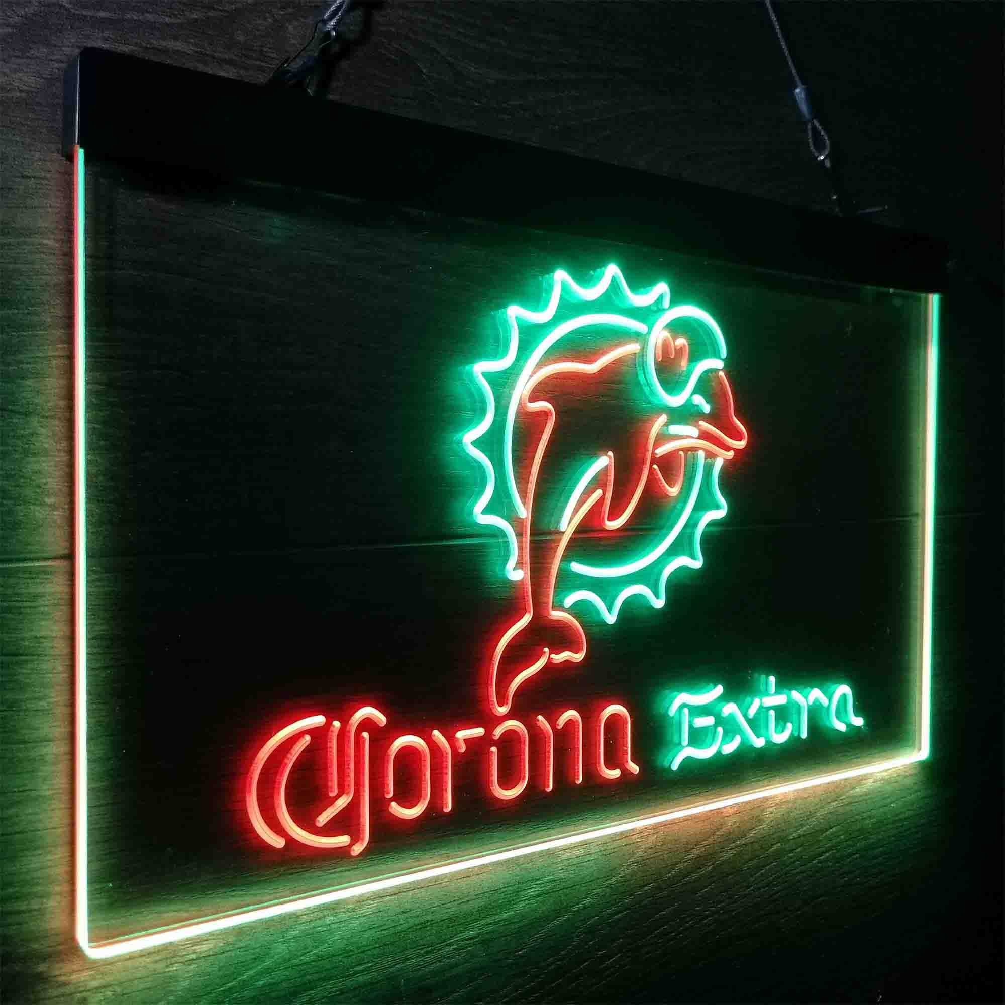 Miami Dolphins Corona Extra Bar Neon-Like LED Sign - ProLedSign