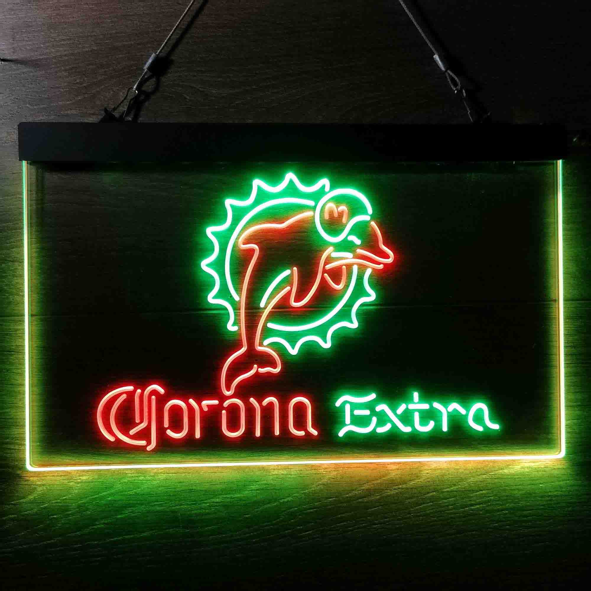 Miami Dolphins Corona Extra Bar Neon-Like LED Sign - ProLedSign