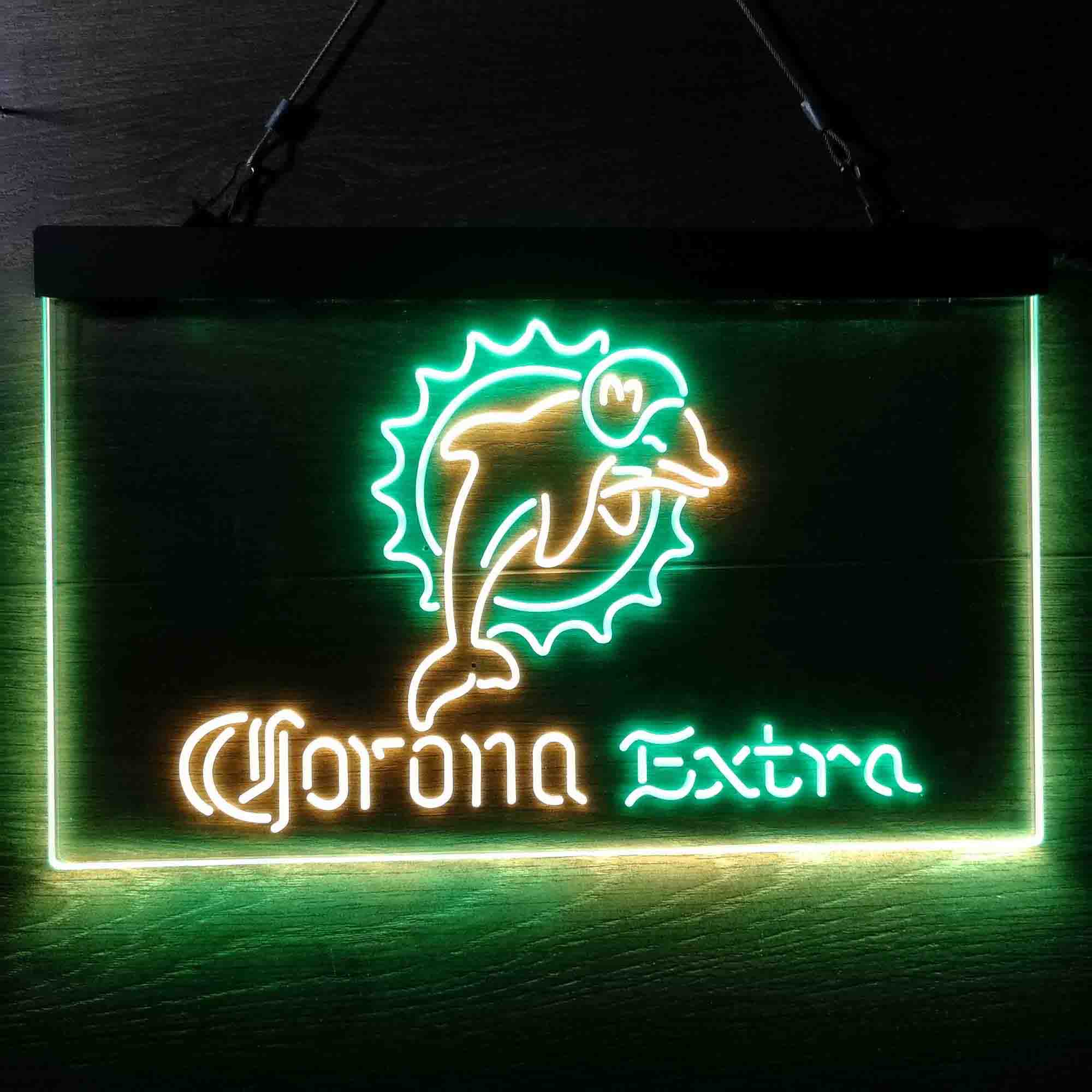 Miami Dolphins Corona Extra Bar Neon-Like LED Sign - ProLedSign