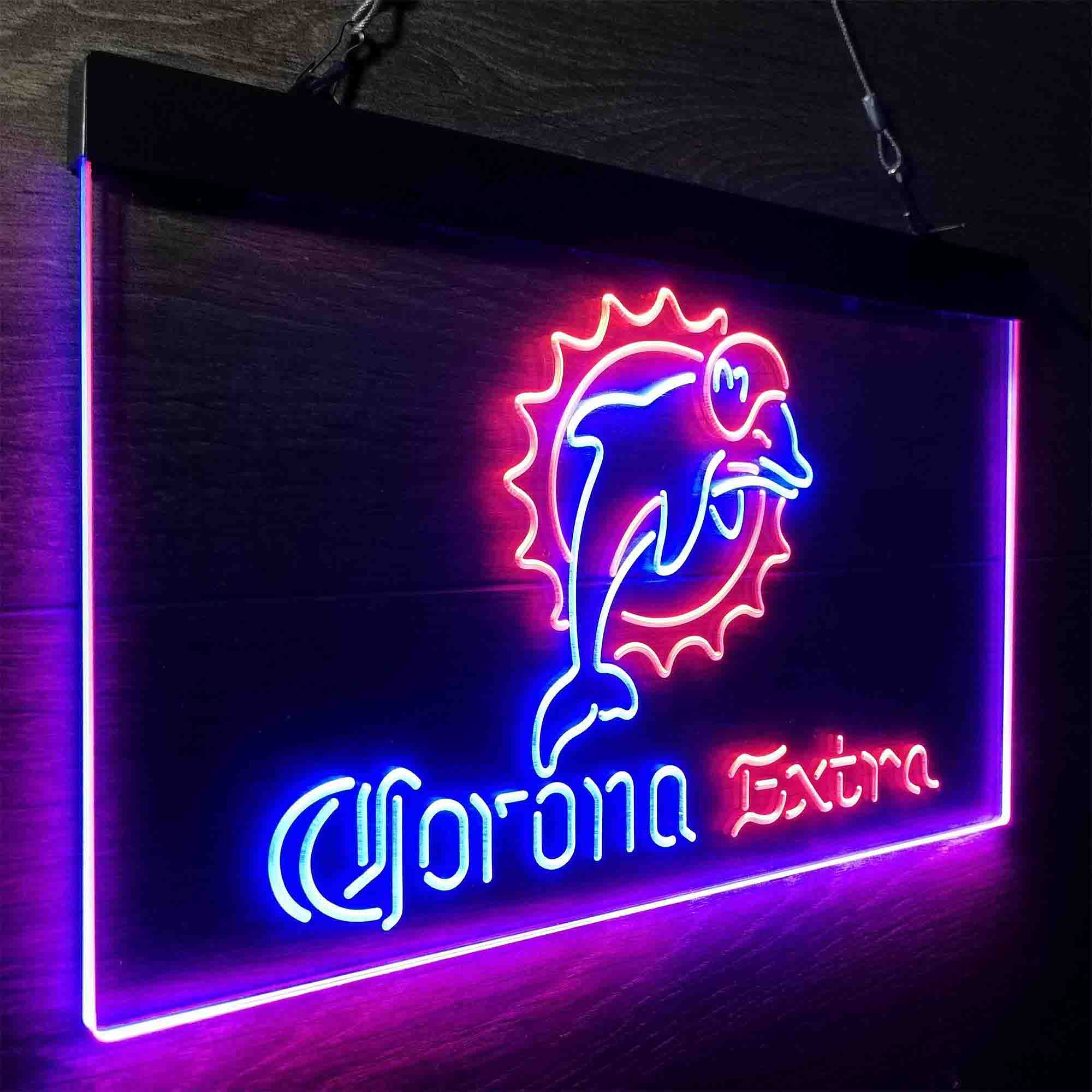 Miami Dolphins Corona Extra Bar Neon-Like LED Sign - ProLedSign