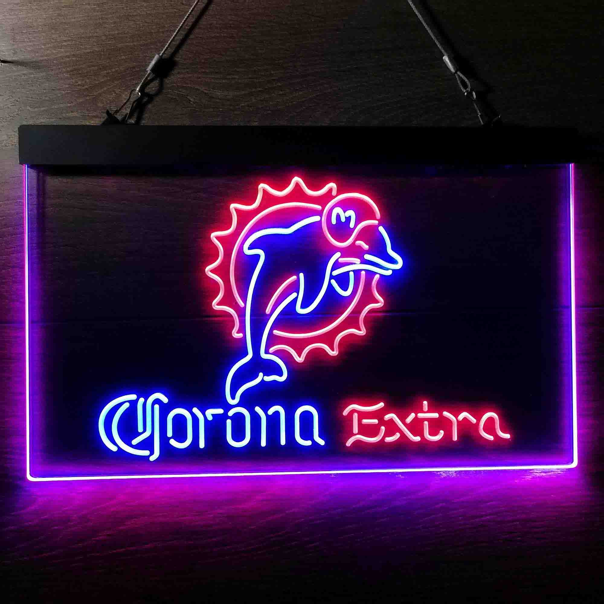 Miami Dolphins Corona Extra Bar Neon-Like LED Sign - ProLedSign