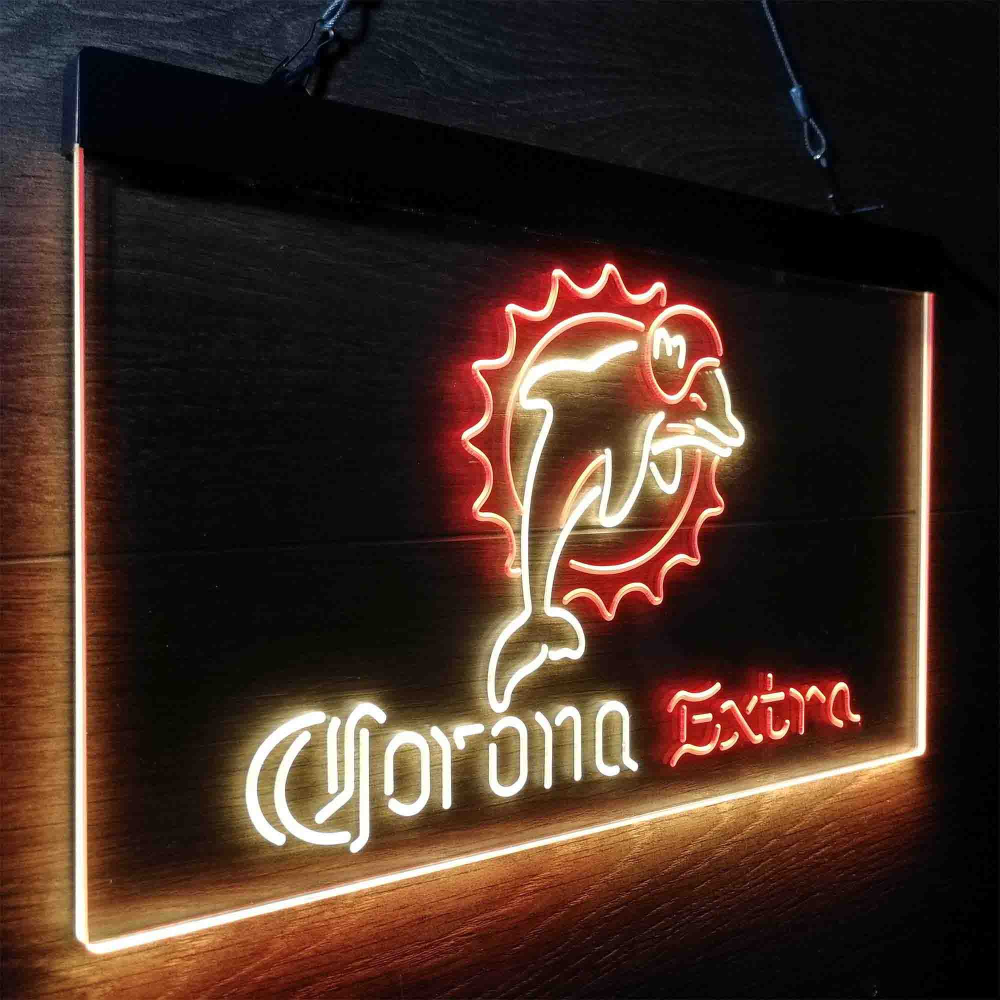 Miami Dolphins Corona Extra Bar Neon-Like LED Sign - ProLedSign