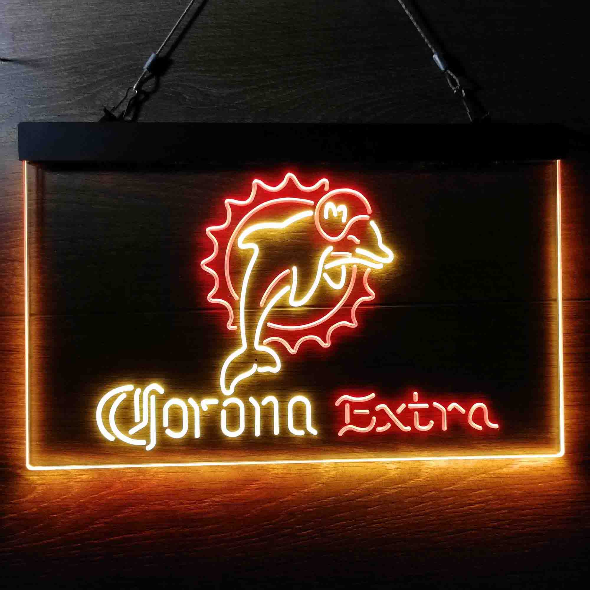 Miami Dolphins Corona Extra Bar Neon-Like LED Sign - ProLedSign