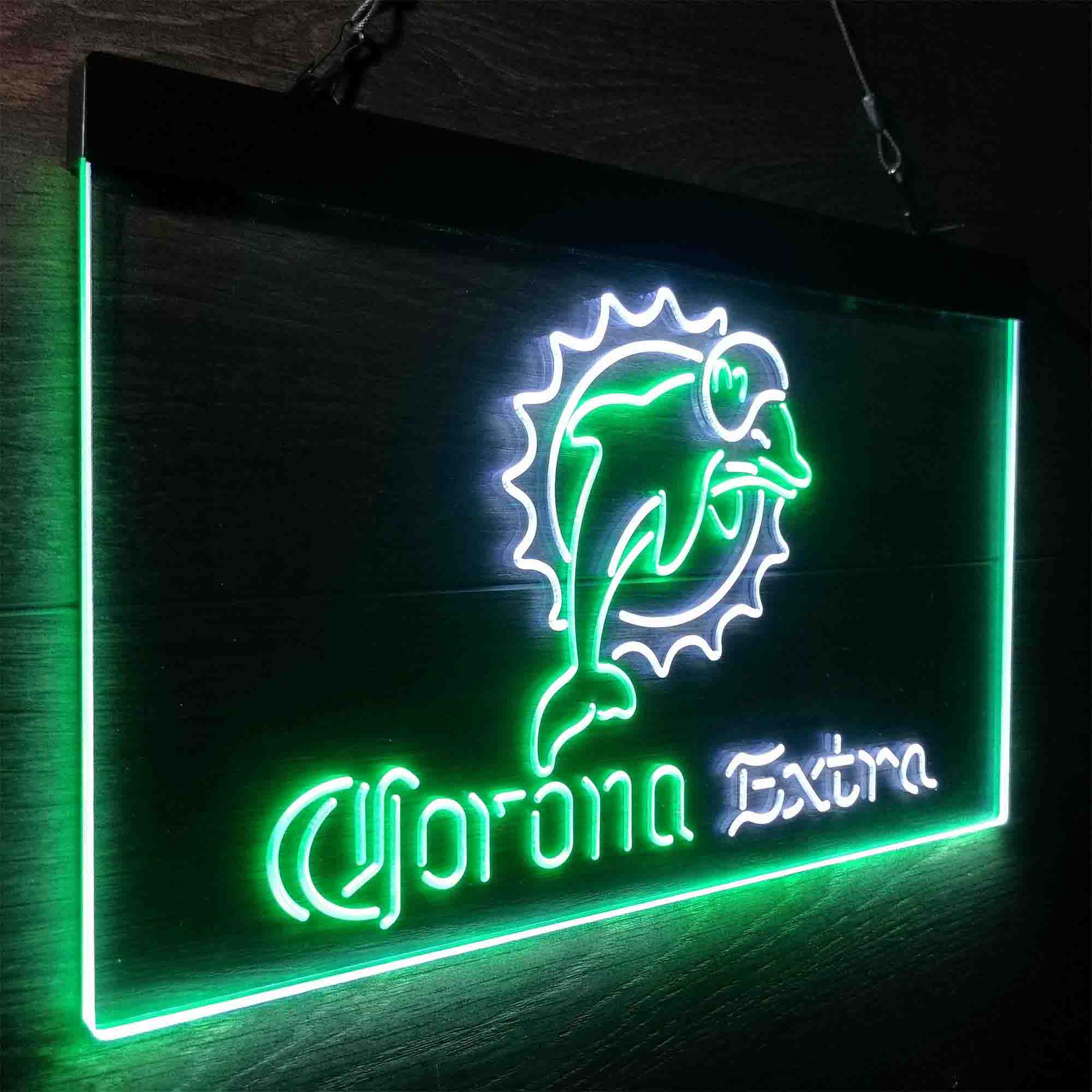 Miami Dolphins Corona Extra Bar Neon-Like LED Sign - ProLedSign