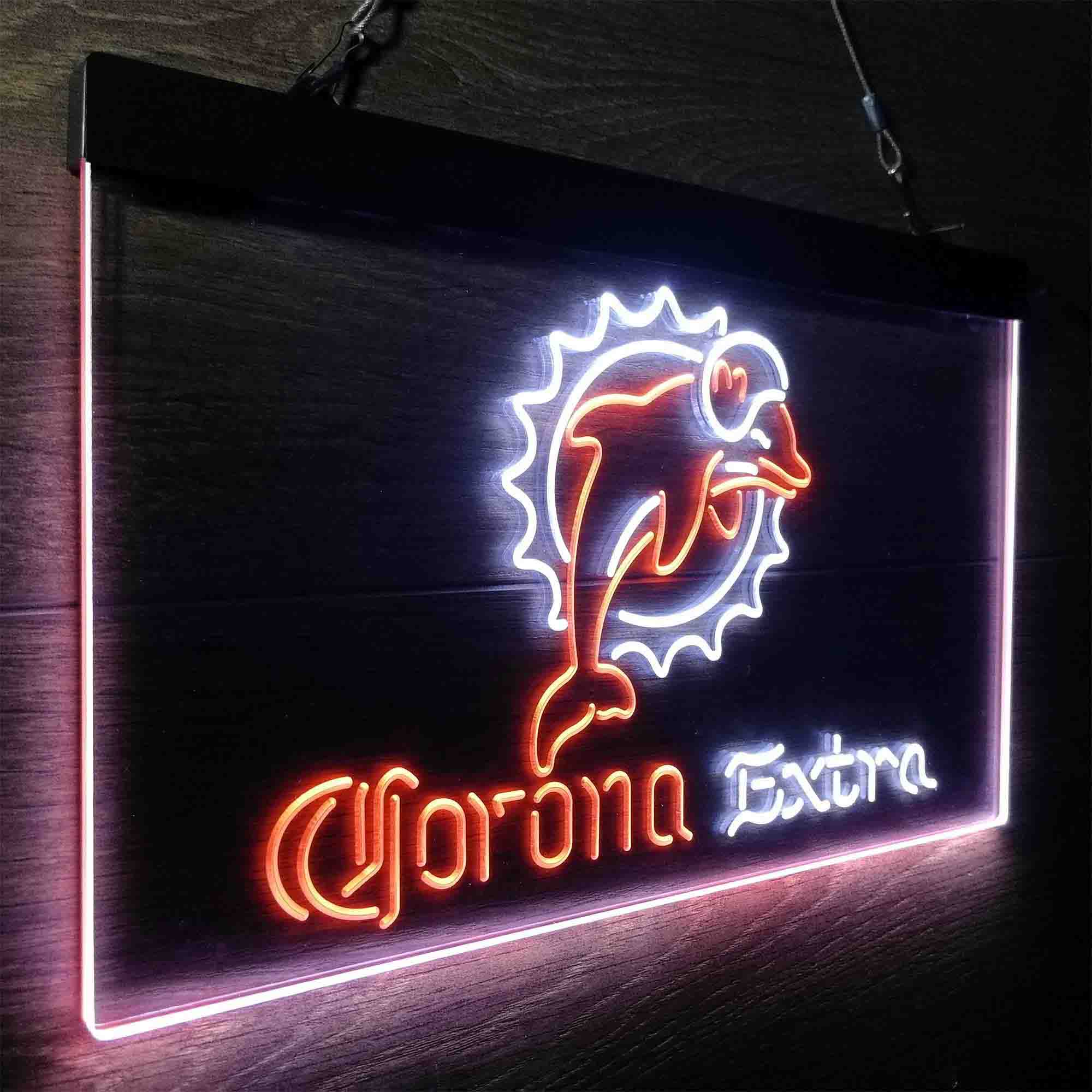 Miami Dolphins Corona Extra Bar Neon-Like LED Sign - ProLedSign