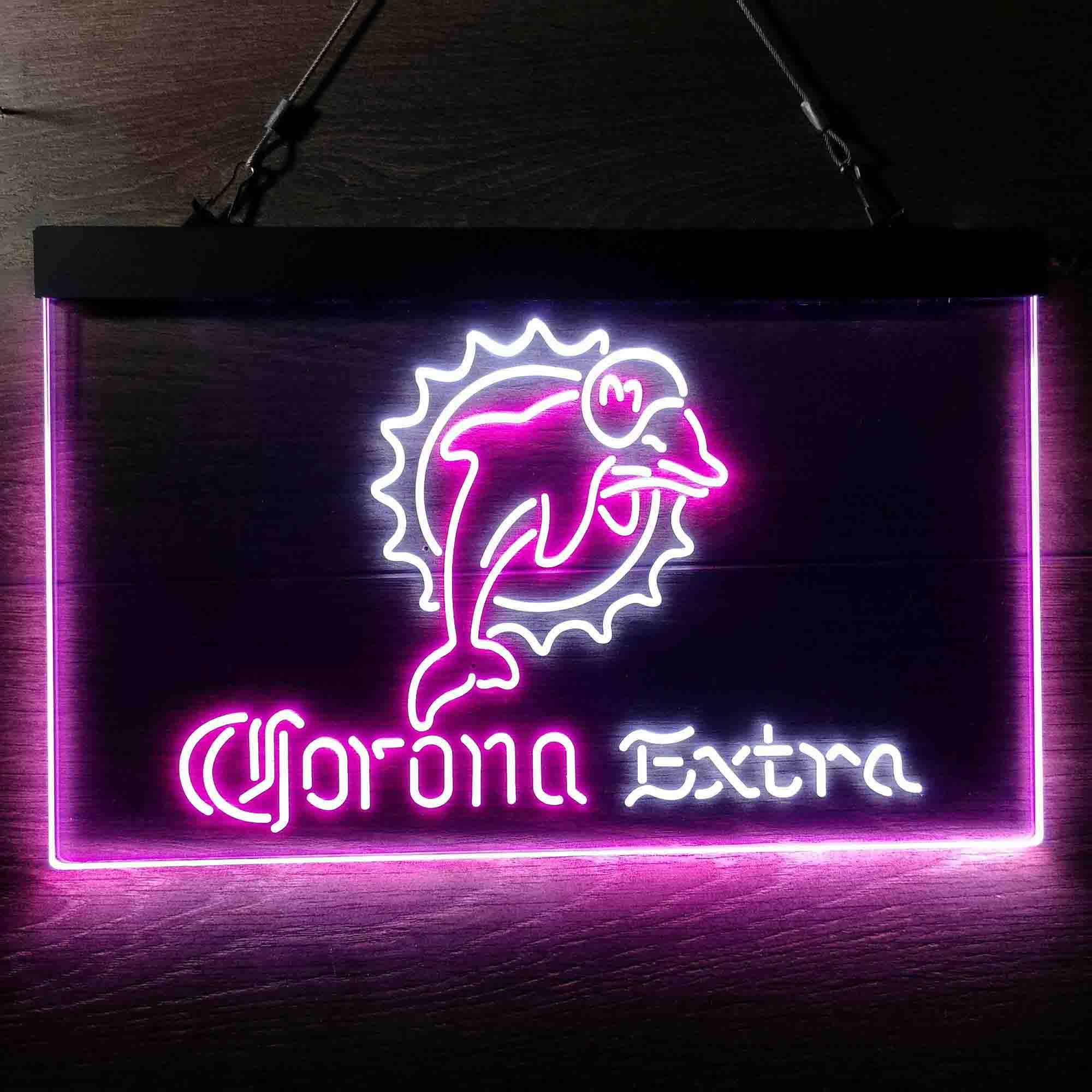 Miami Dolphins Corona Extra Bar Neon-Like LED Sign - ProLedSign