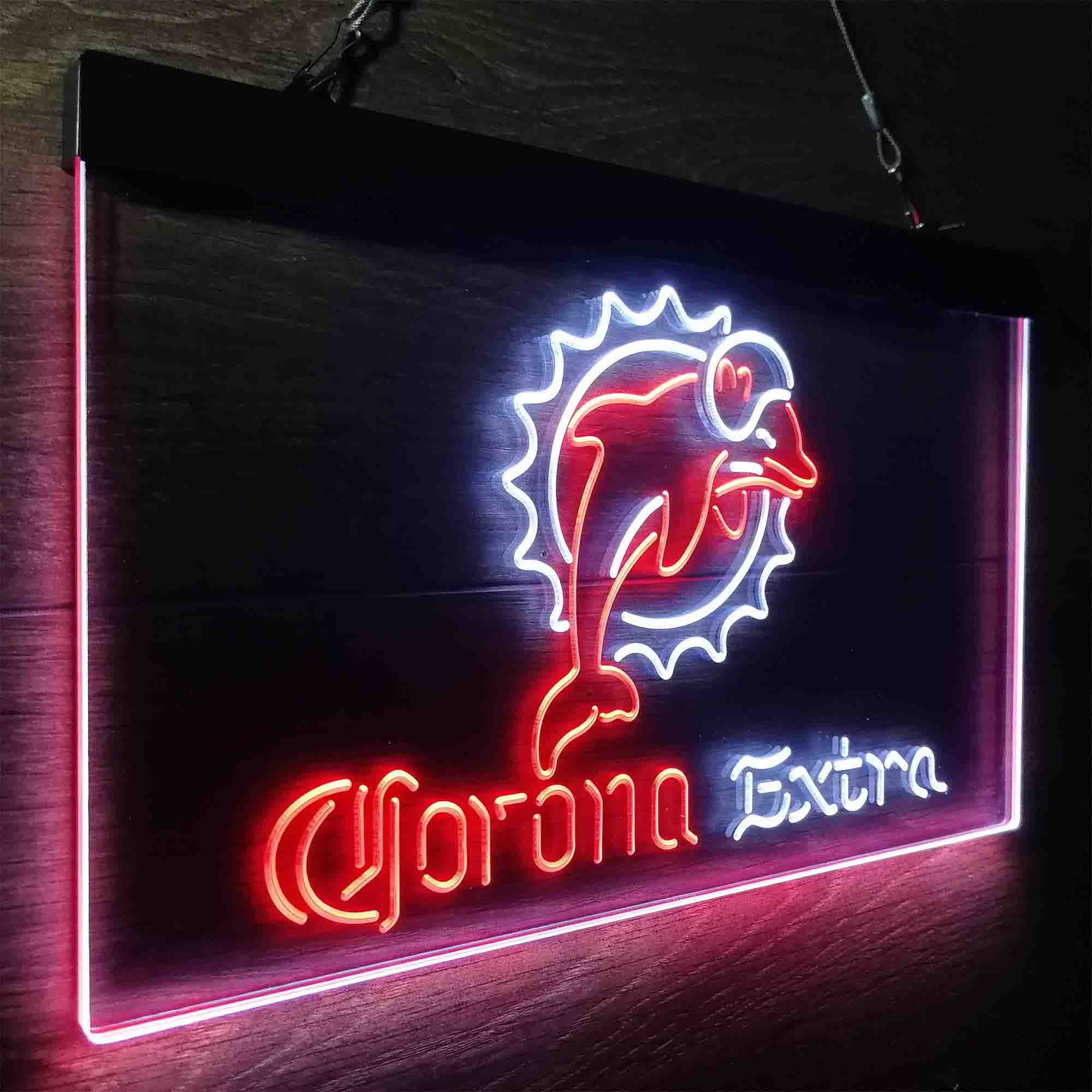 Miami Dolphins Corona Extra Bar Neon-Like LED Sign - ProLedSign