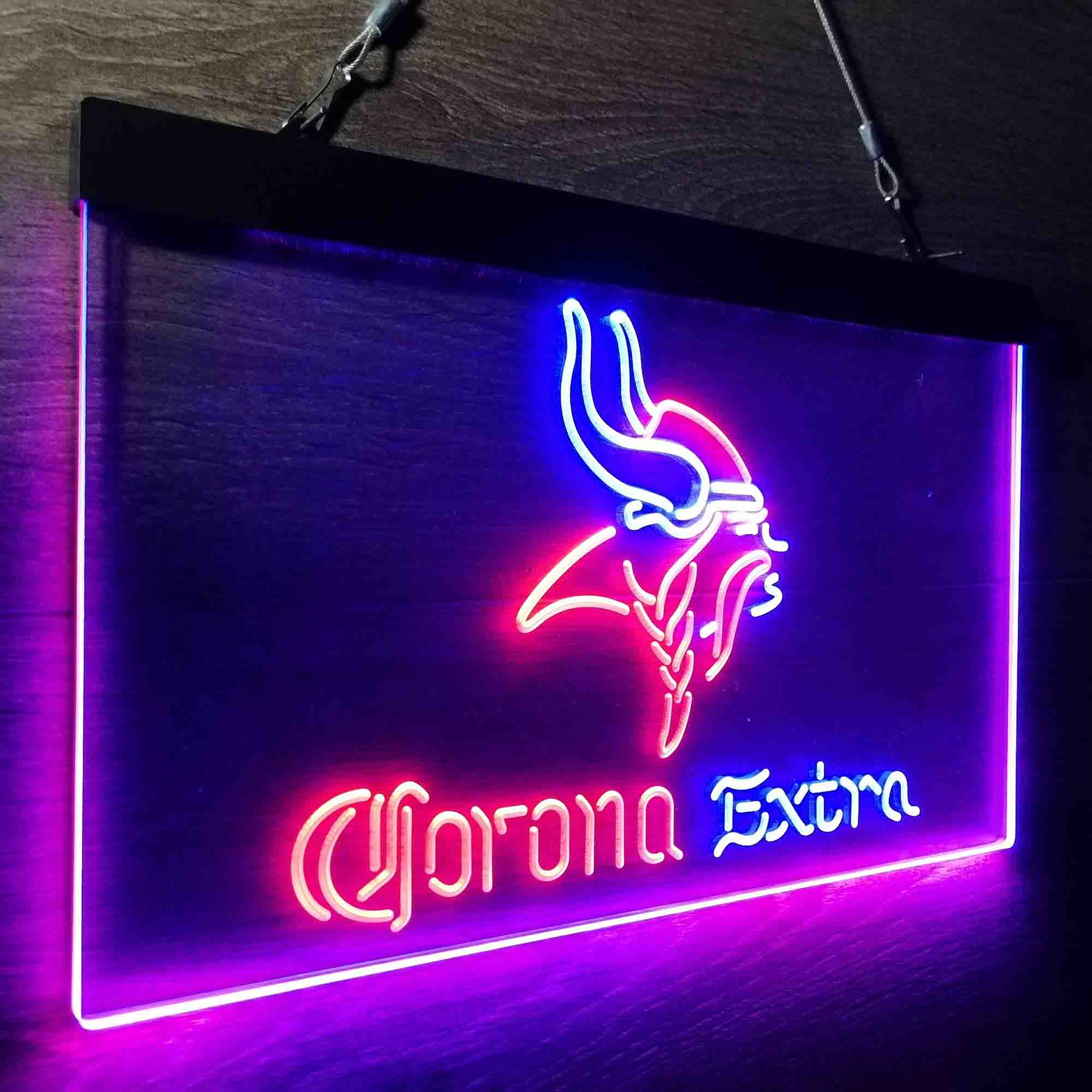 Minnesota Vikings Corona Extra Neon-Like LED Light Sign - led lab cave