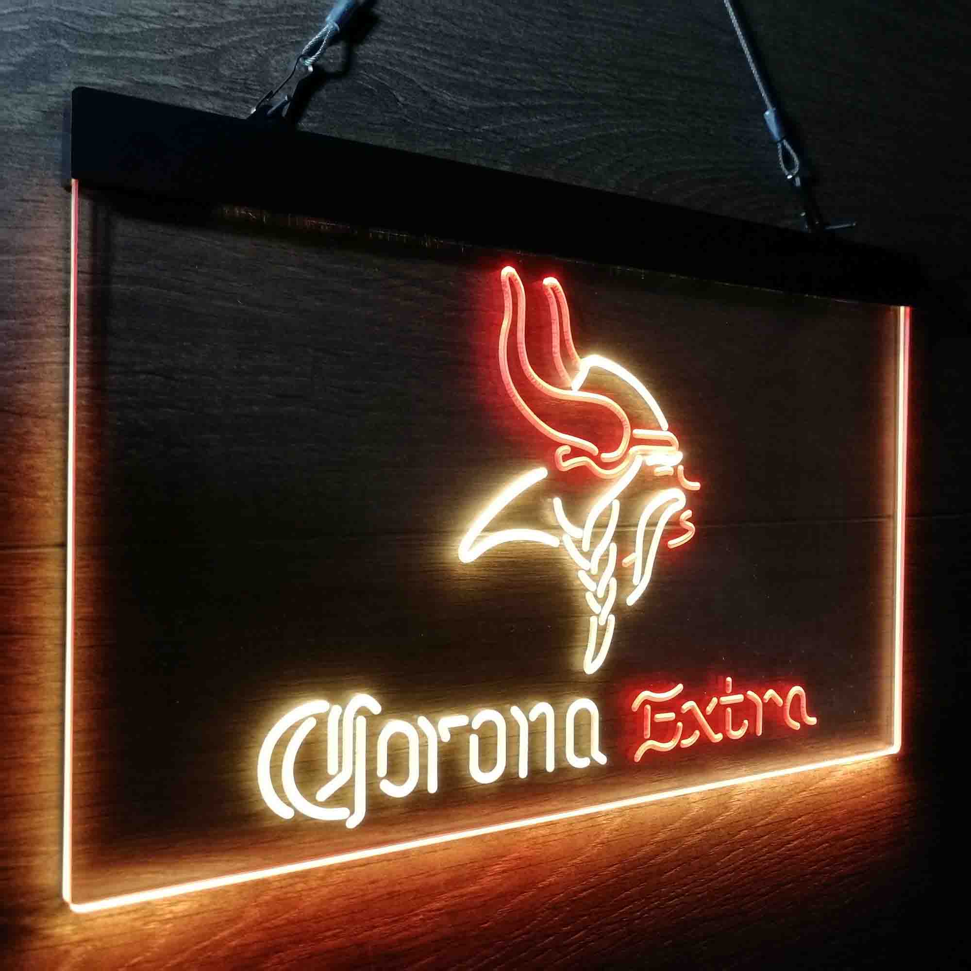 Minnesota Vikings Corona Extra Neon-Like LED Light Sign - led lab cave