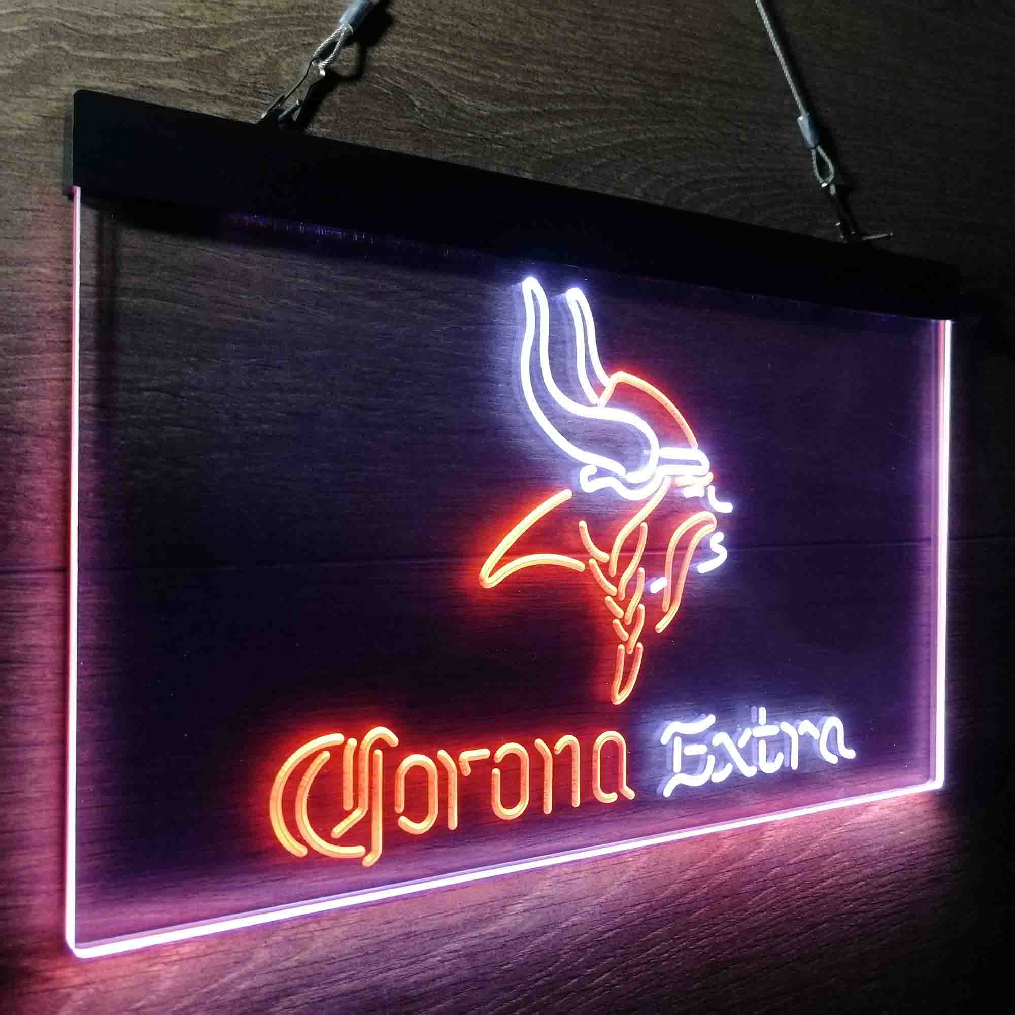 Minnesota Vikings Corona Extra Neon-Like LED Light Sign - led lab cave