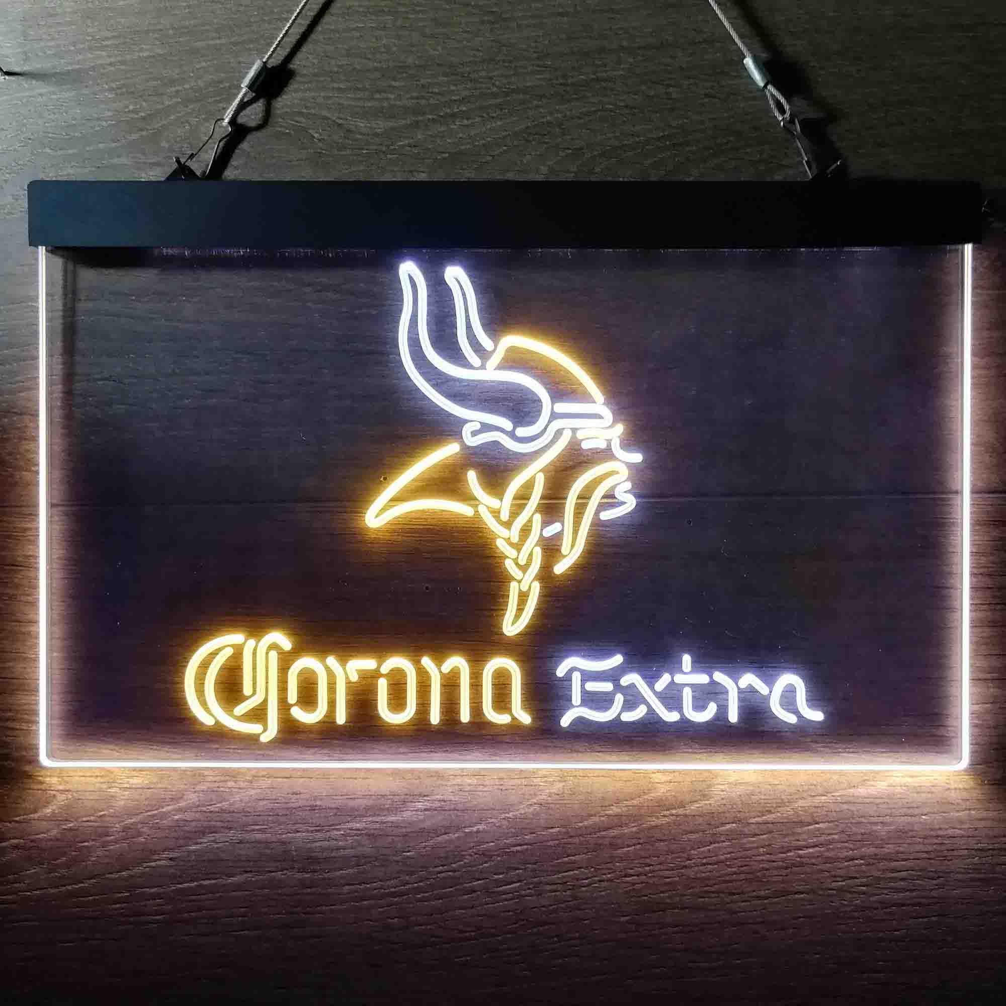 Minnesota Vikings Corona Extra Neon-Like LED Light Sign - led lab cave