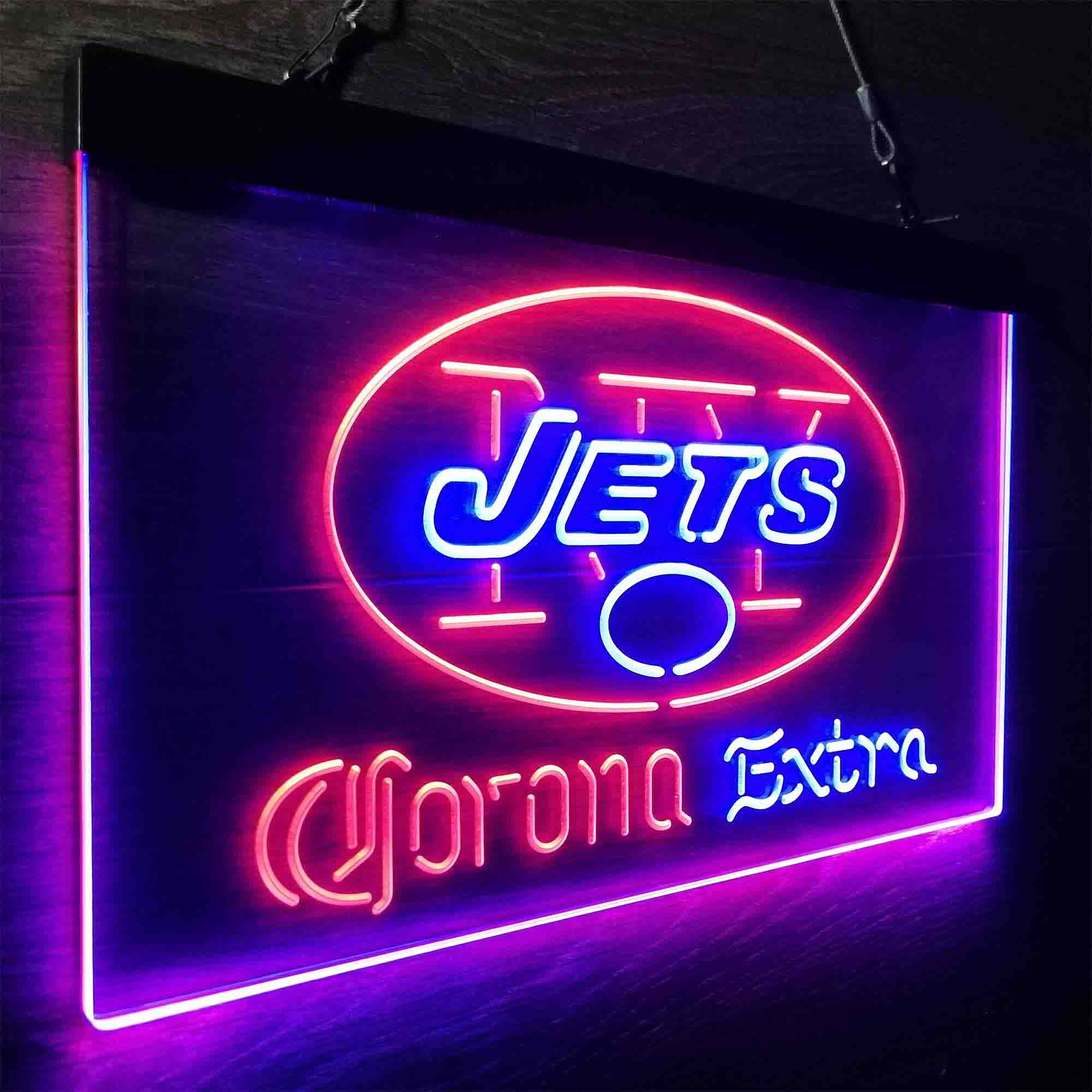 New York Jets Corona Extra Bar Neon-Like LED Sign - ProLedSign