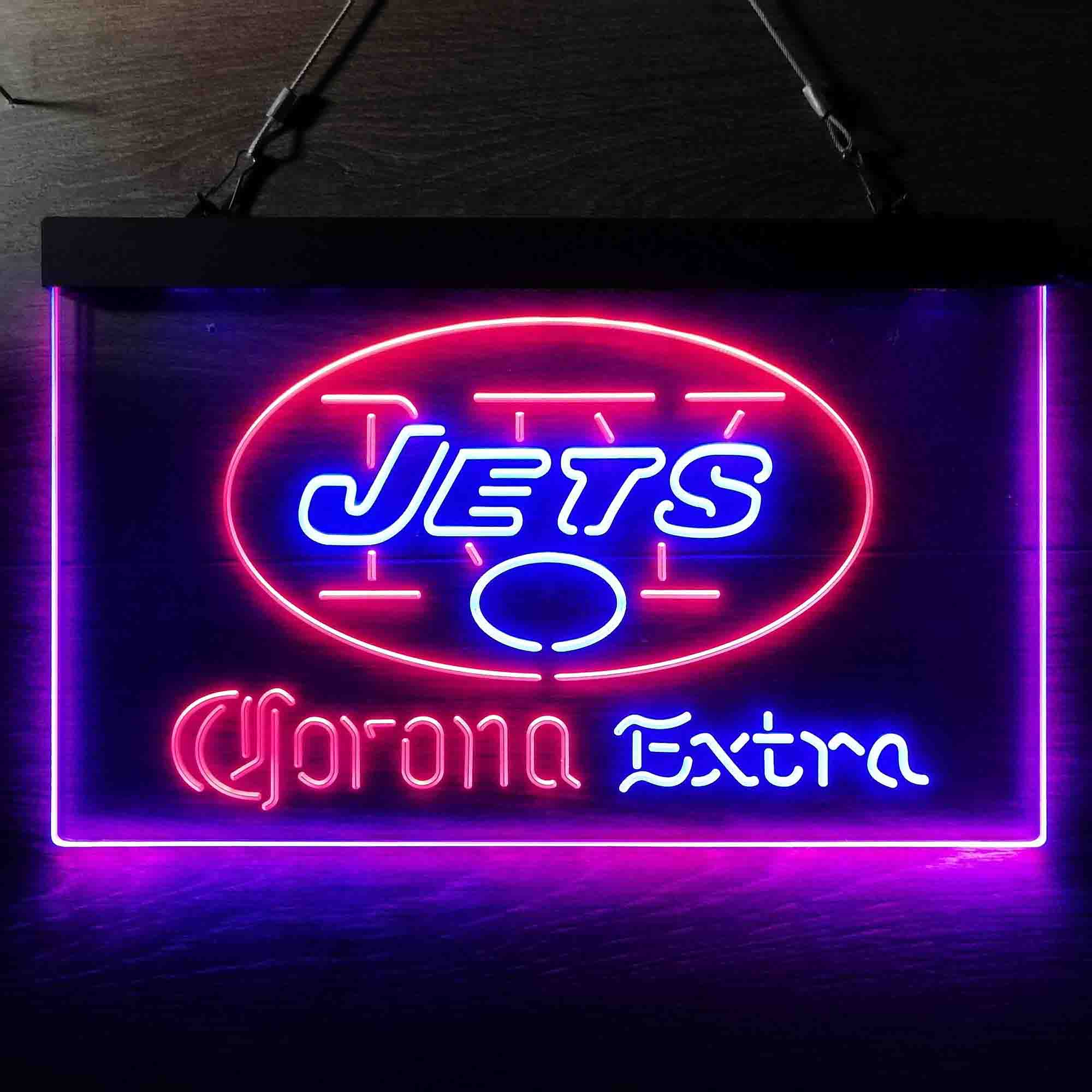 New York Jets Corona Extra Bar Neon-Like LED Sign - ProLedSign