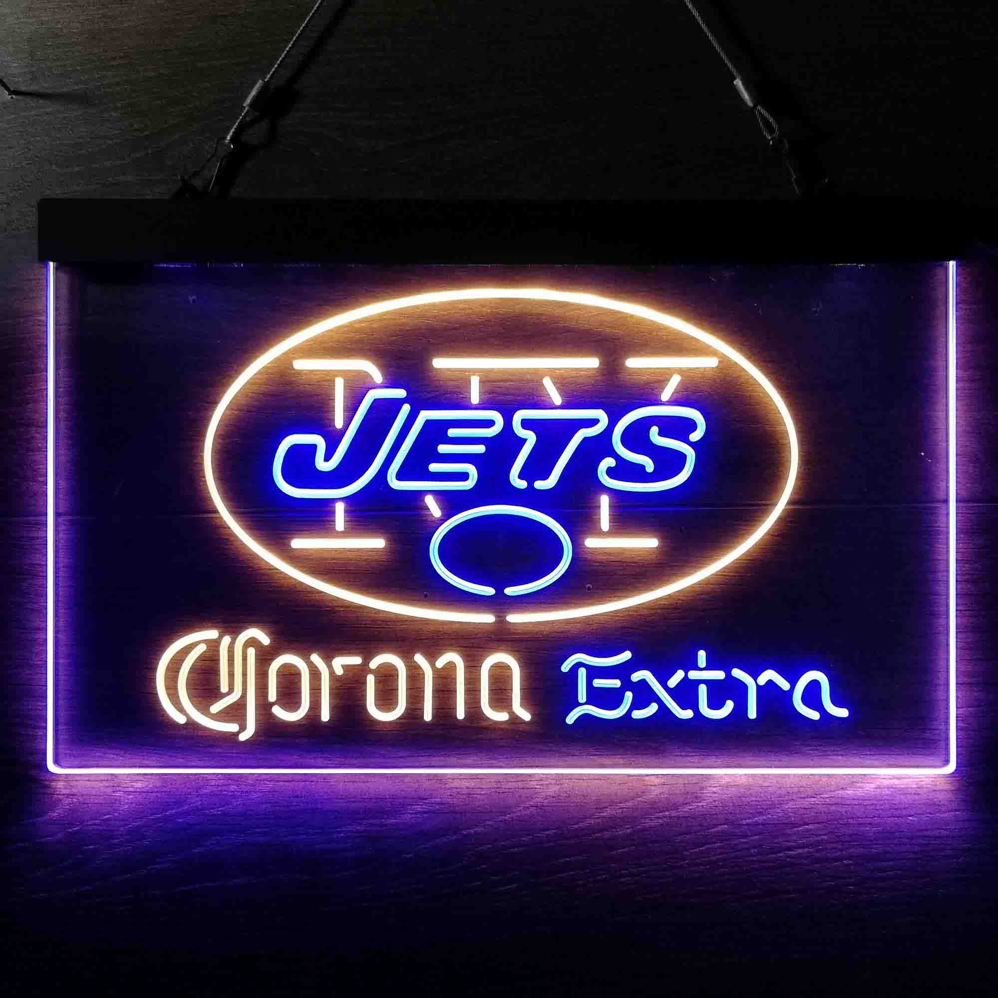 New York Jets Corona Extra Bar Neon-Like LED Sign - ProLedSign