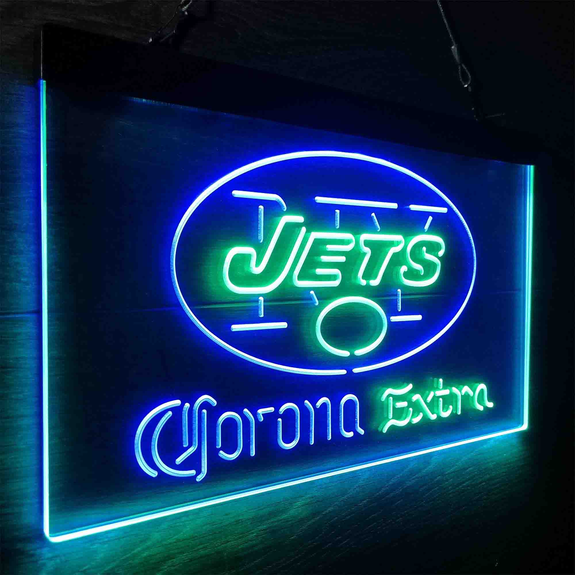 New York Jets Corona Extra Bar Neon-Like LED Sign - ProLedSign