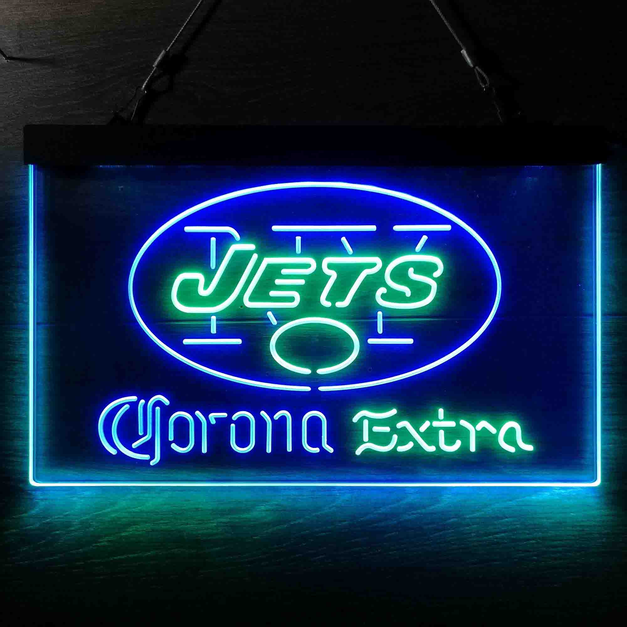 New York Jets Corona Extra Bar Neon-Like LED Sign - ProLedSign