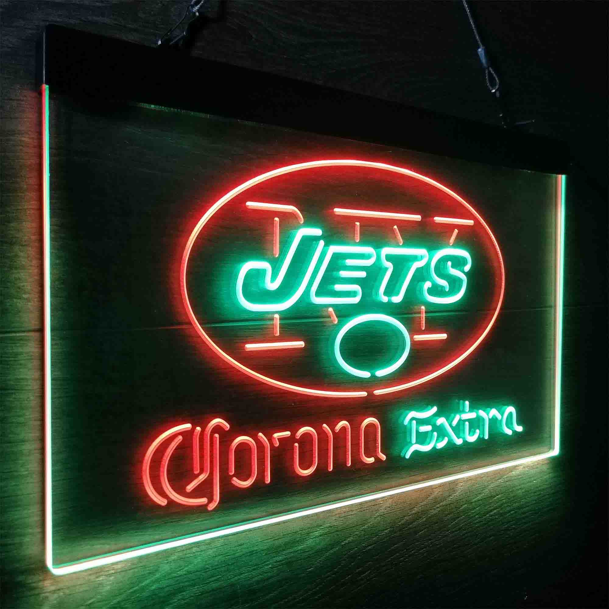 New York Jets Corona Extra Bar Neon-Like LED Sign - ProLedSign