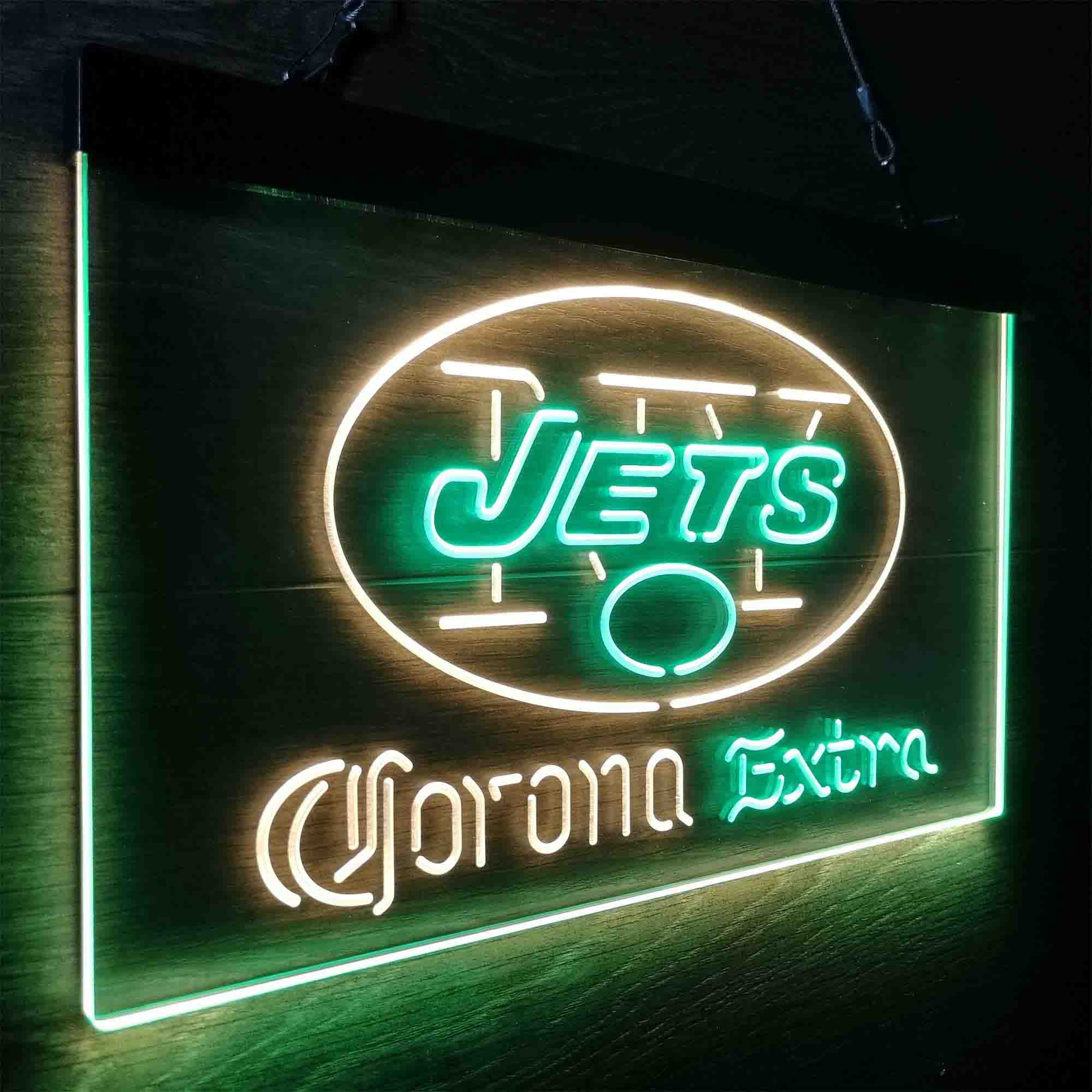 New York Jets Corona Extra Bar Neon-Like LED Sign - ProLedSign