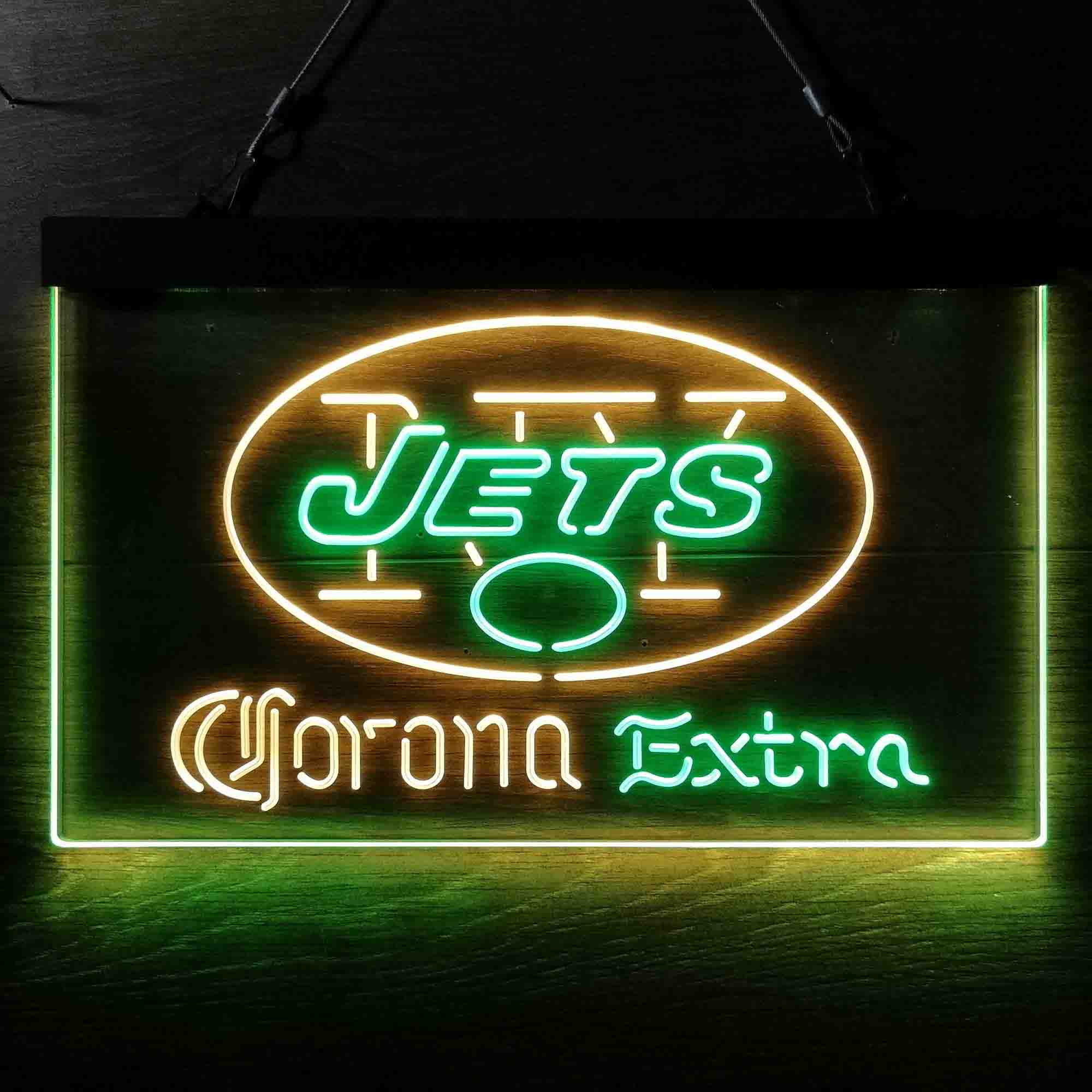 New York Jets Corona Extra Bar Neon-Like LED Sign - ProLedSign