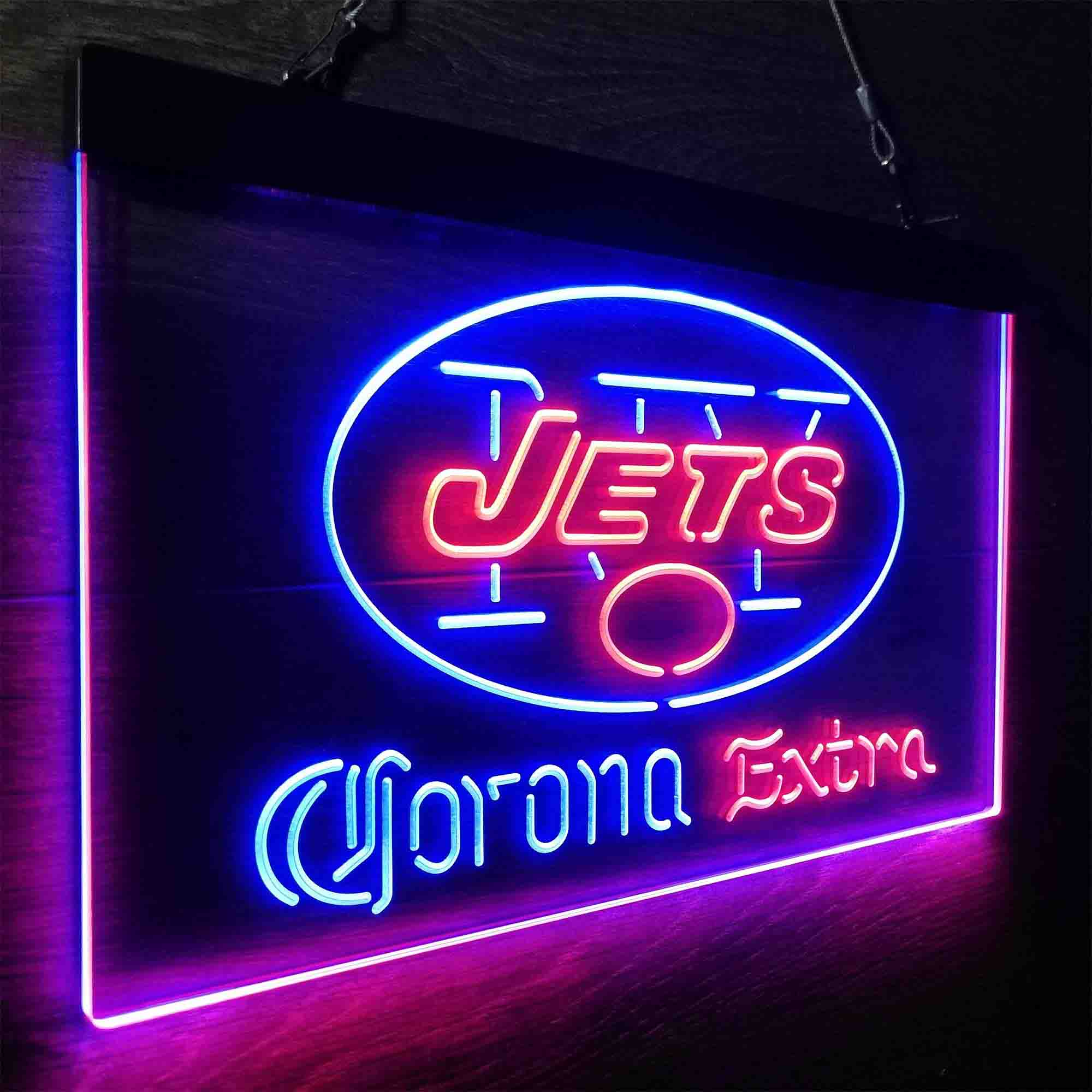 New York Jets Corona Extra Bar Neon-Like LED Sign - ProLedSign